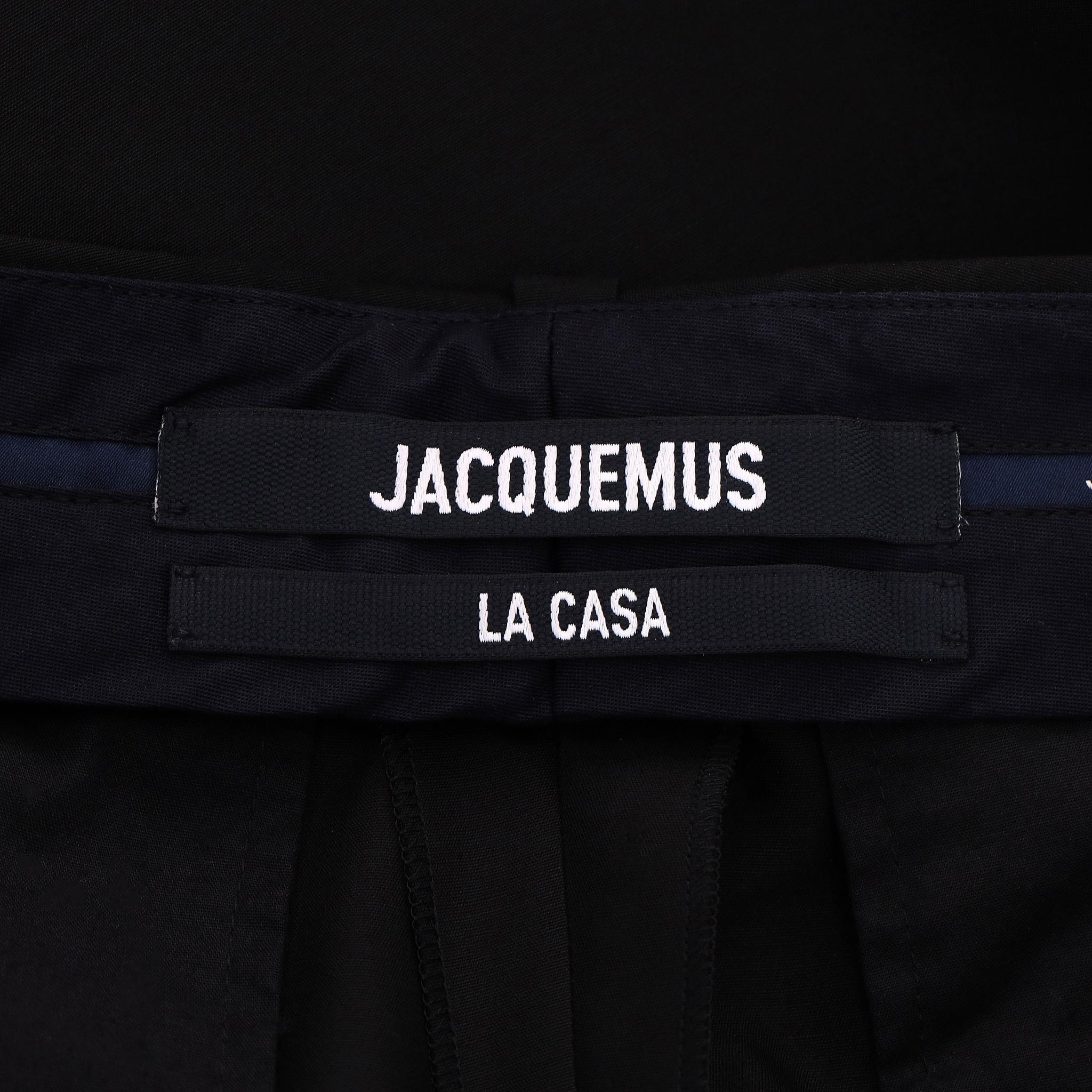 Jacquemus - Pantalon carotte à jambes larges en laine et soie mélangées en vente 3