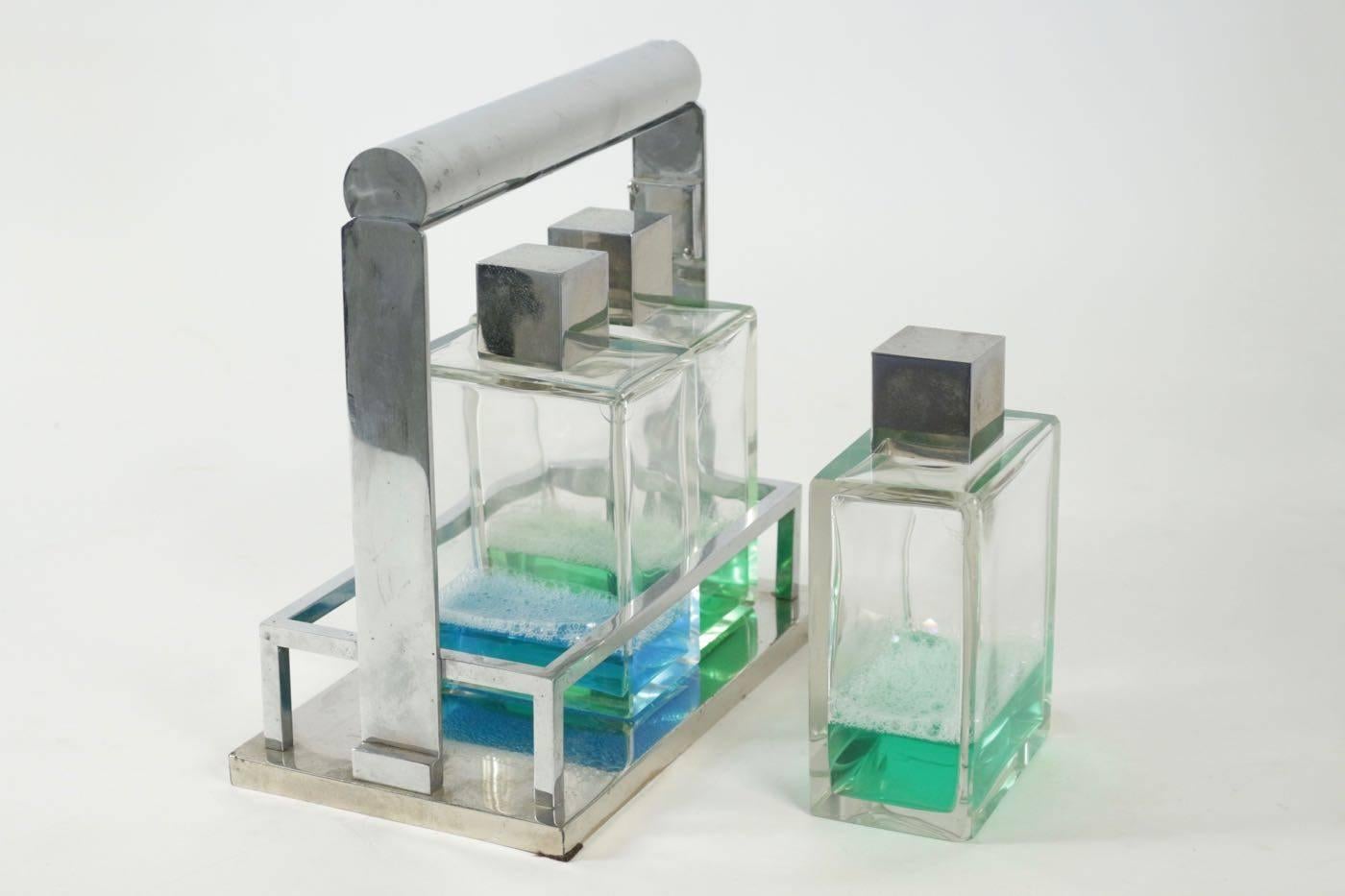 Jacques Adnet et Baccarat, Cave à Liqueur Bon état à Saint-Ouen, FR