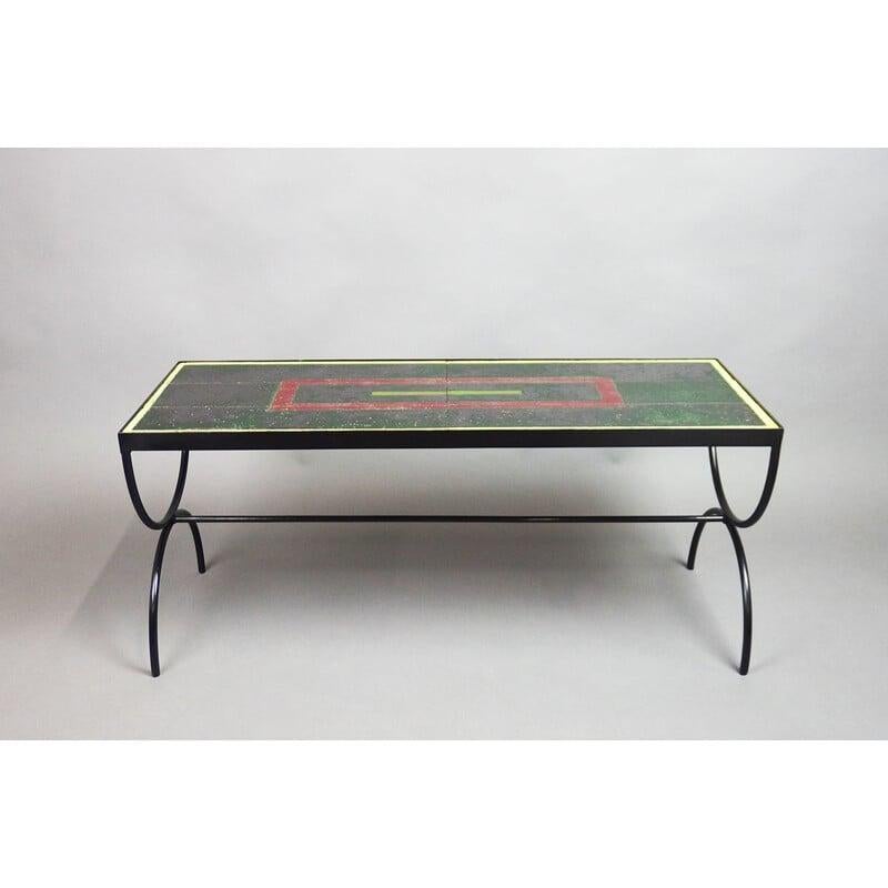 Mid-20th Century Jacques Adnet (1900/1984) Coffee table For Sale