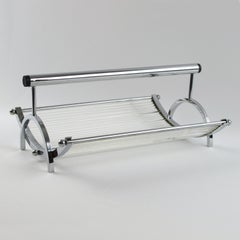 Jacques Adnet Chrome and Glass Rods Tray Bowl Centerpiece, 1930s