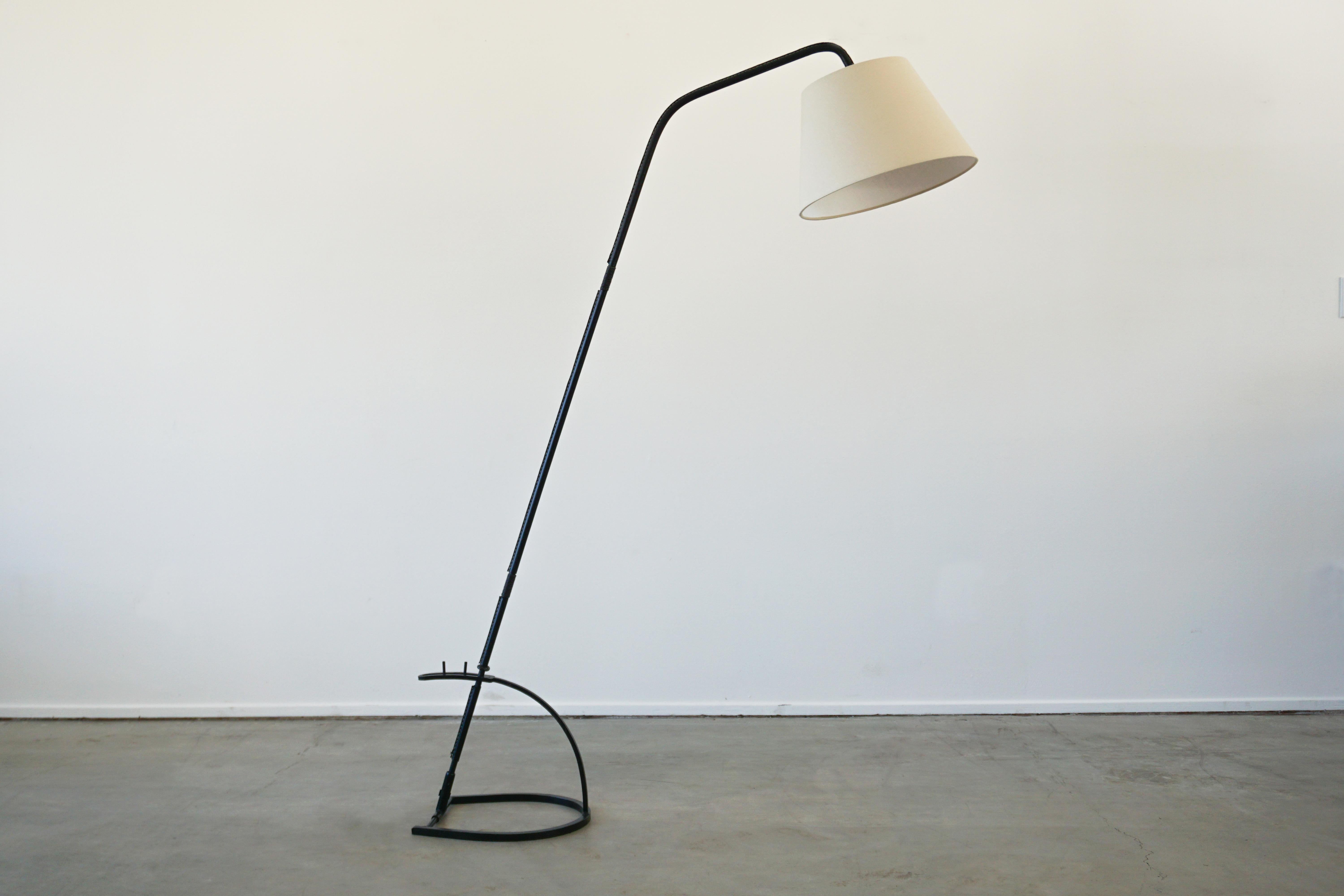 Jacques Adnet Adjustable Floor Lamp In Good Condition In Beverly Hills, CA