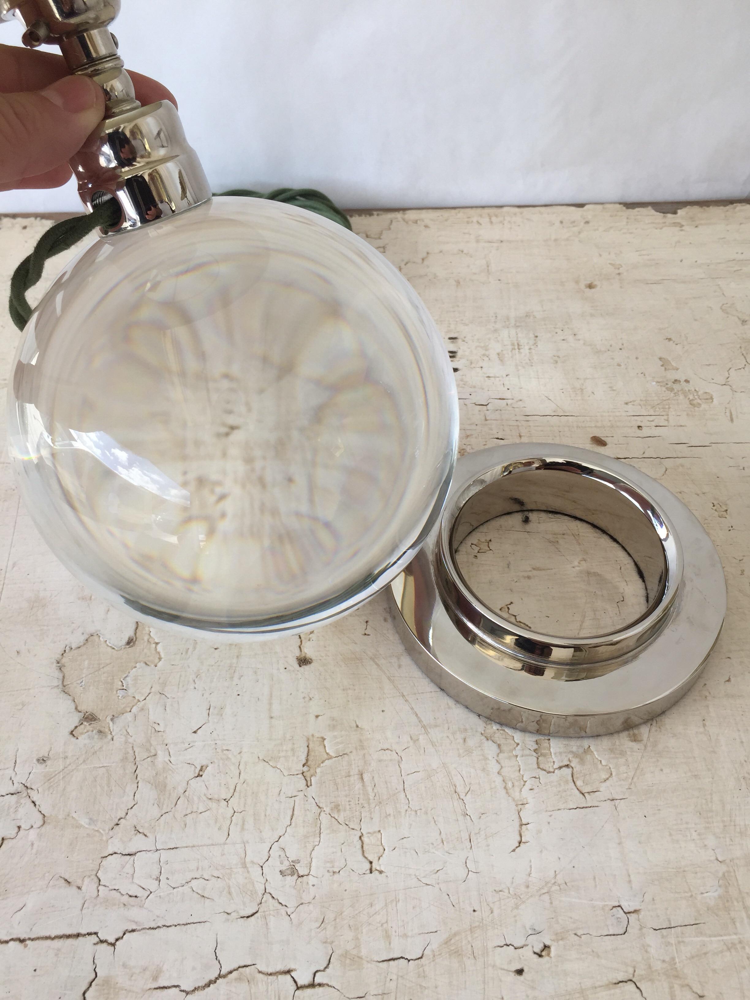 Crystal Ball Table Lamps In Good Condition In North Miami, FL
