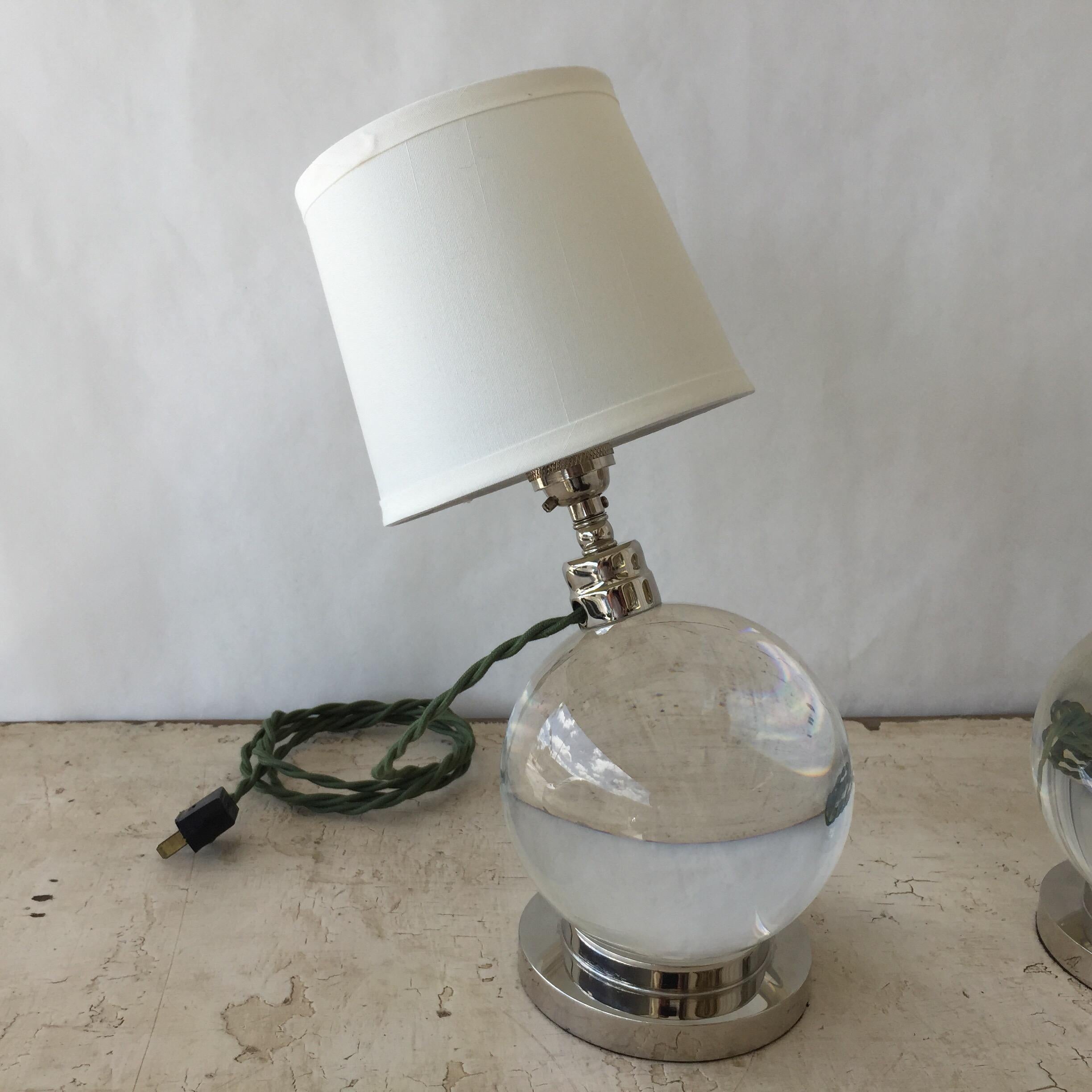 Glass Crystal Ball Table Lamps