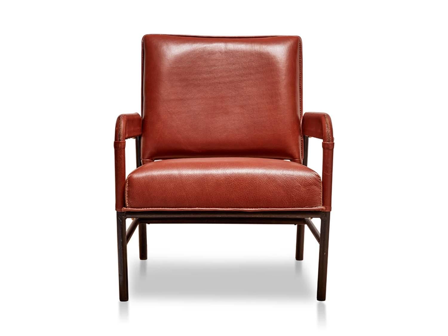 Leather Jacques Adnet Armchair