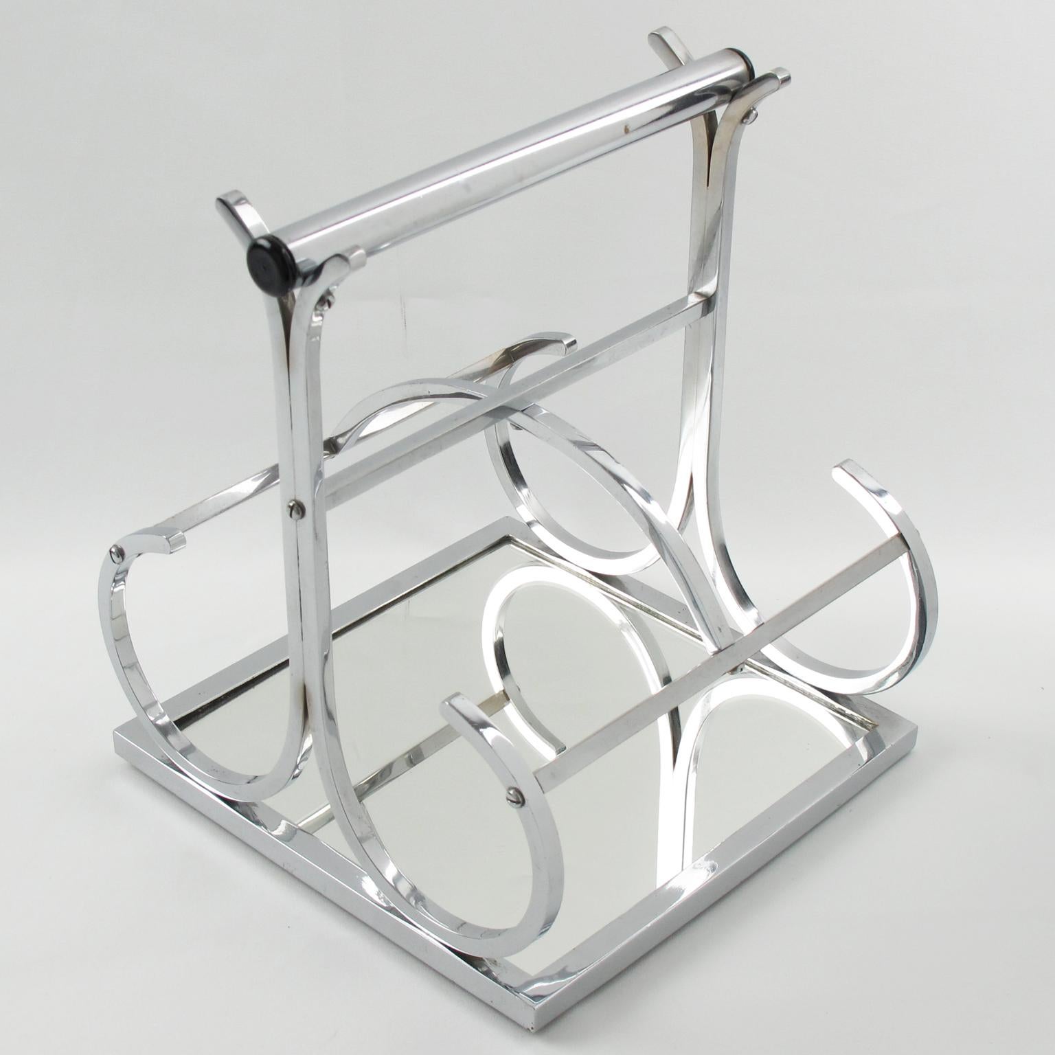 Jacques Adnet Art Deco Barware Flaschenhalter Träger, um 1930 (Mitte des 20. Jahrhunderts) im Angebot
