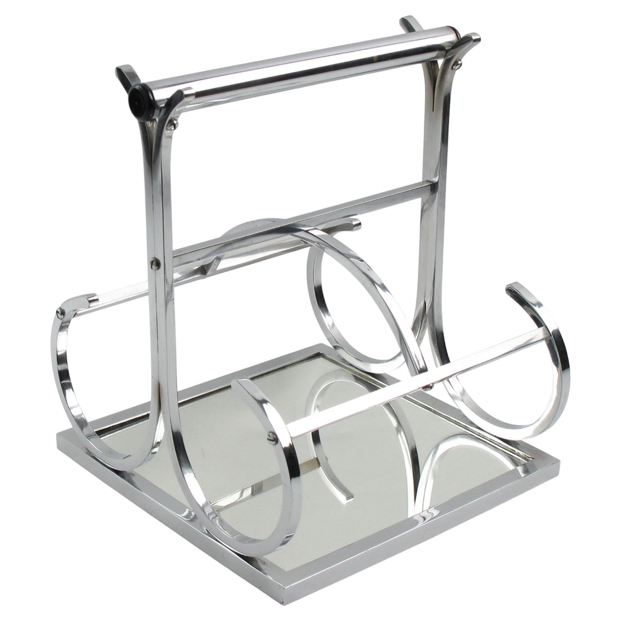 Jacques Adnet Art Deco Barware Bottle Holder Carrier, circa 1930