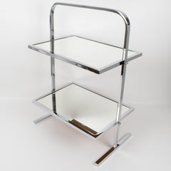 Jacques Adnet Art Deco Chrome and Mirror Side Coffee Table, France circa 1930