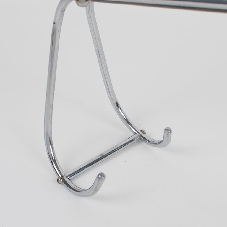 Jacques Art Deco Chrome and Wood Bottle Holder Wine Pourer Server