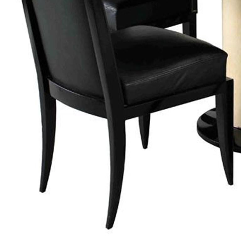 Jacques Adnet Art-déco-Esstisch und sechs Stühle (Chrom) im Angebot