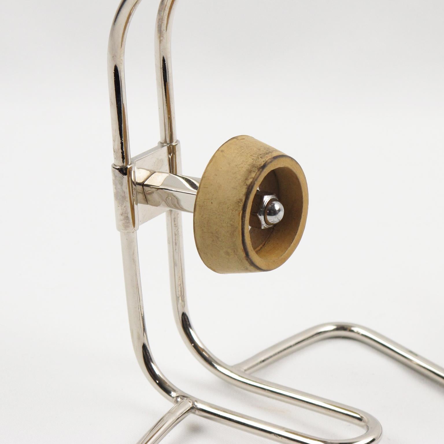 Jacques Adnet Botellero Art Decó de Madera de Macasar y Metal Servidor de Vino con Vertedor en venta 2