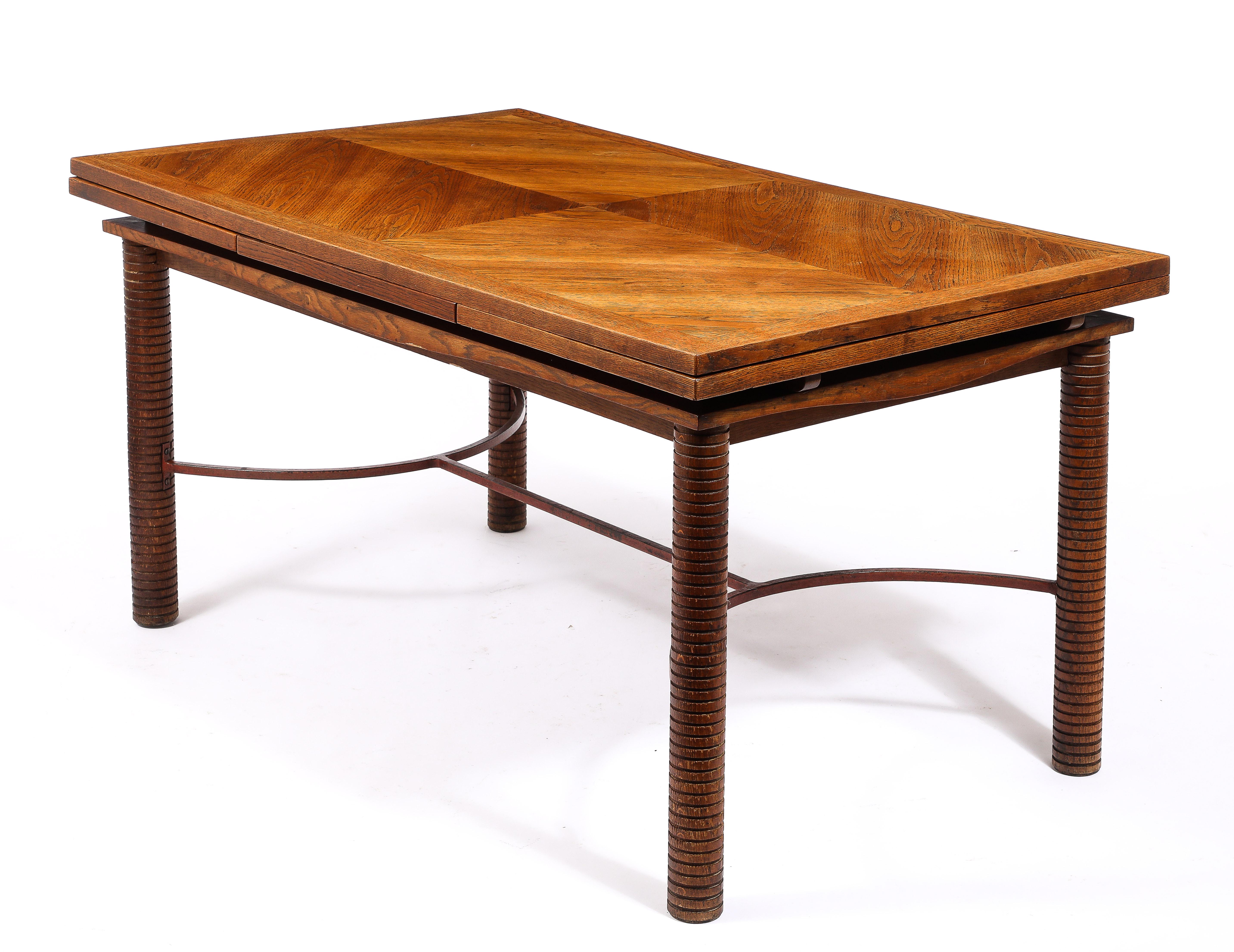 Jacques Adnet Att. Dining Table, France 1940's For Sale 3