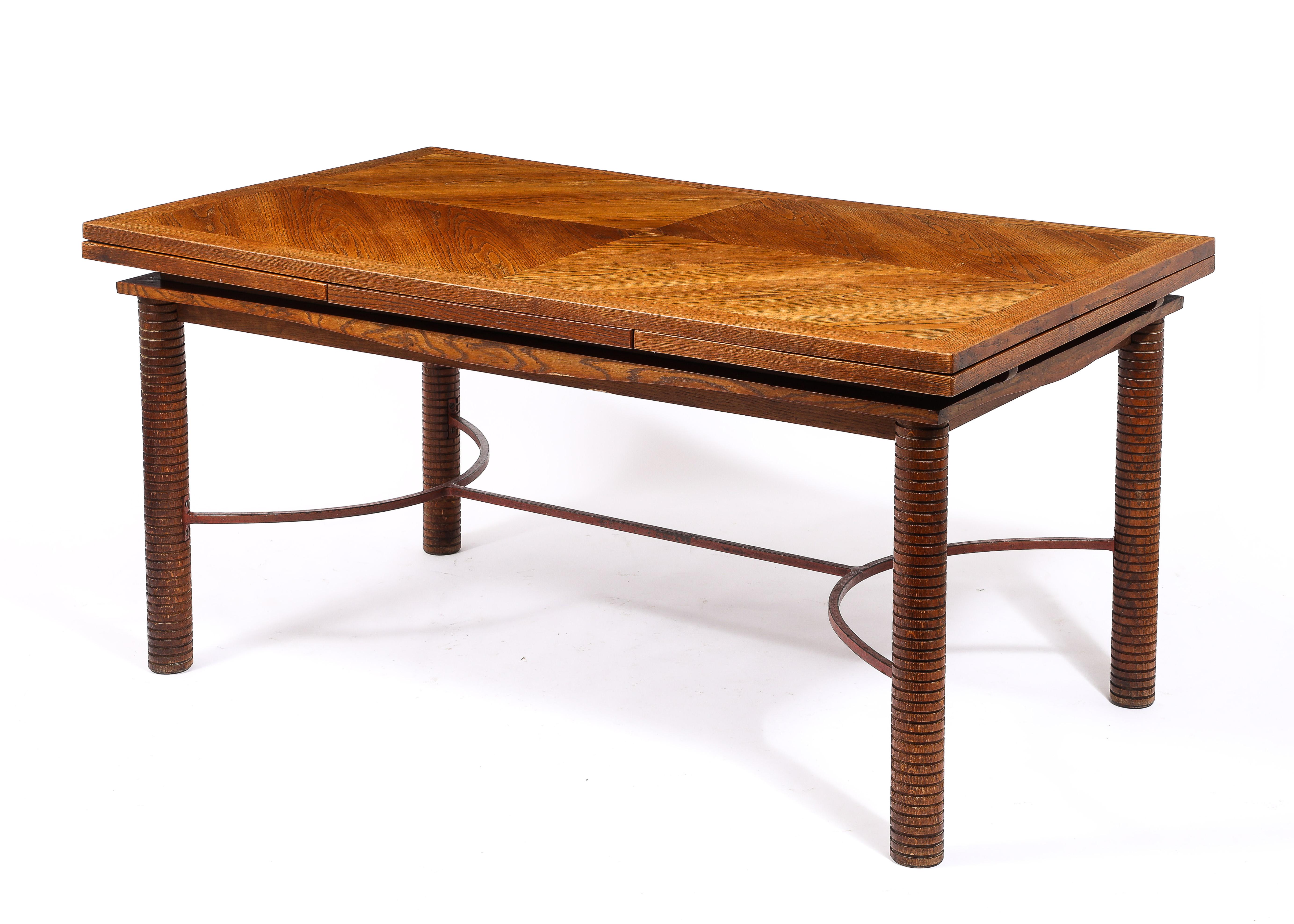 Jacques Adnet Att. Dining Table, France 1940's For Sale 4