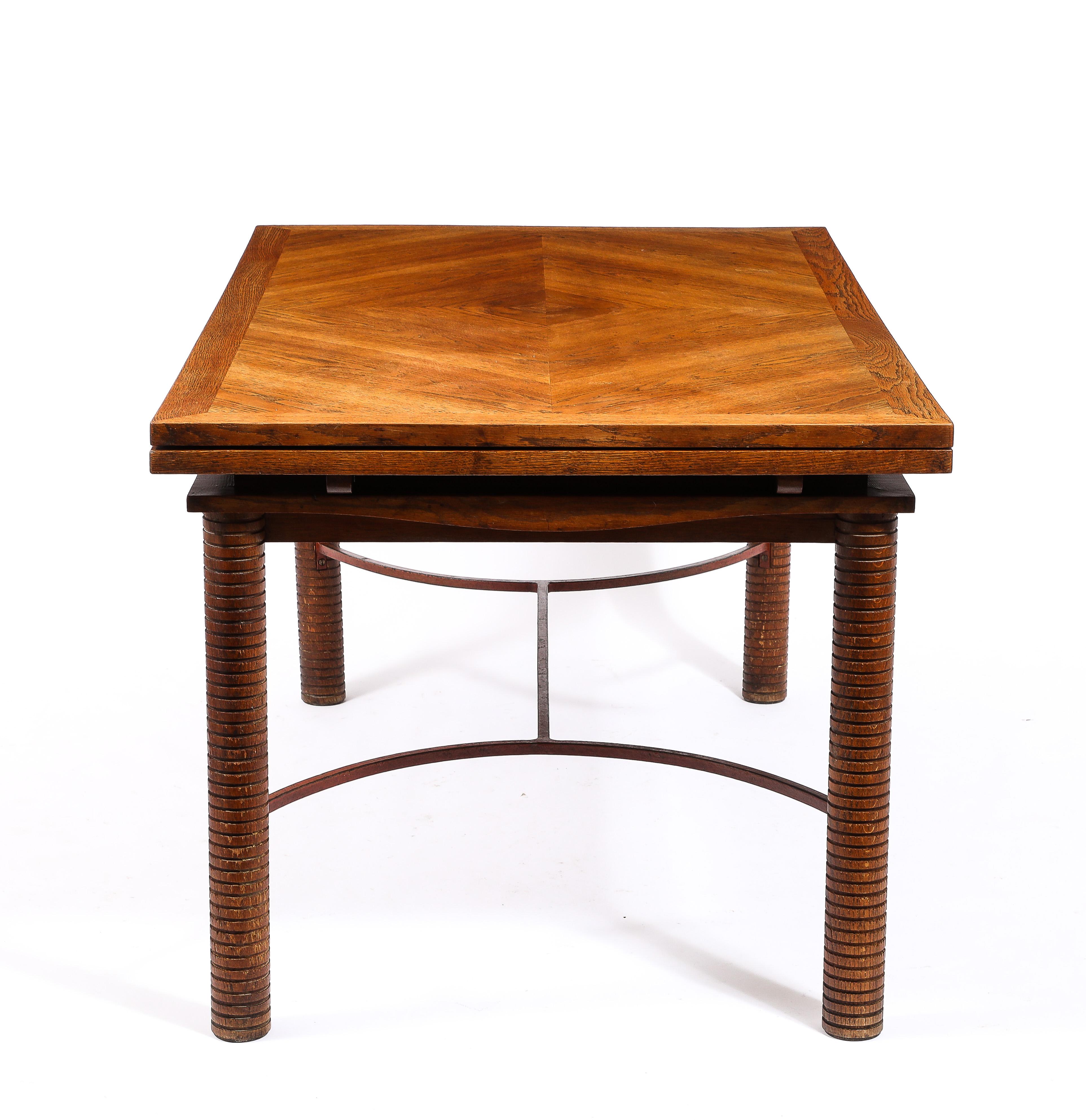 Jacques Adnet Att. Dining Table, France 1940's For Sale 5
