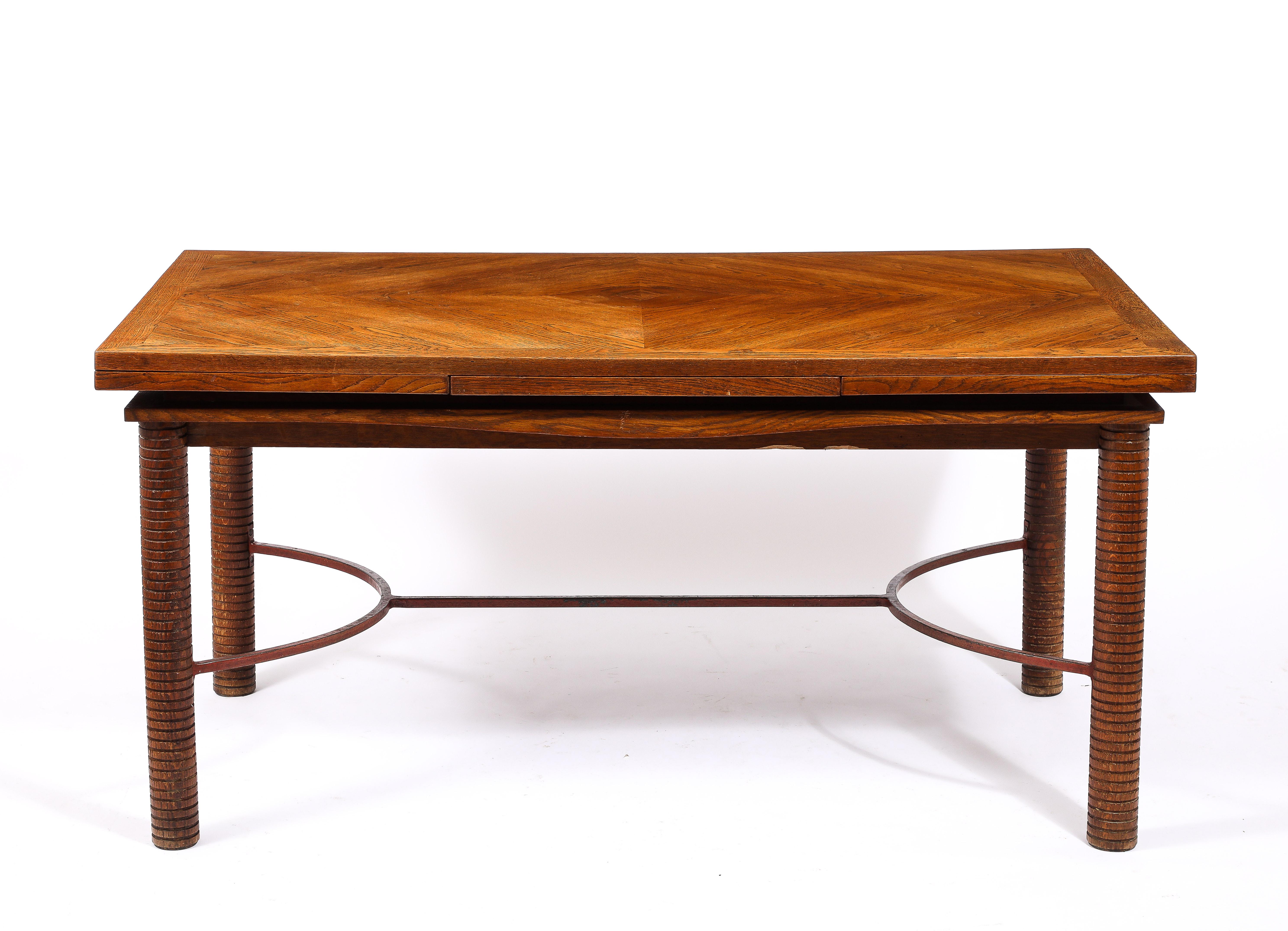 Jacques Adnet Att. Dining Table, France 1940's For Sale 8