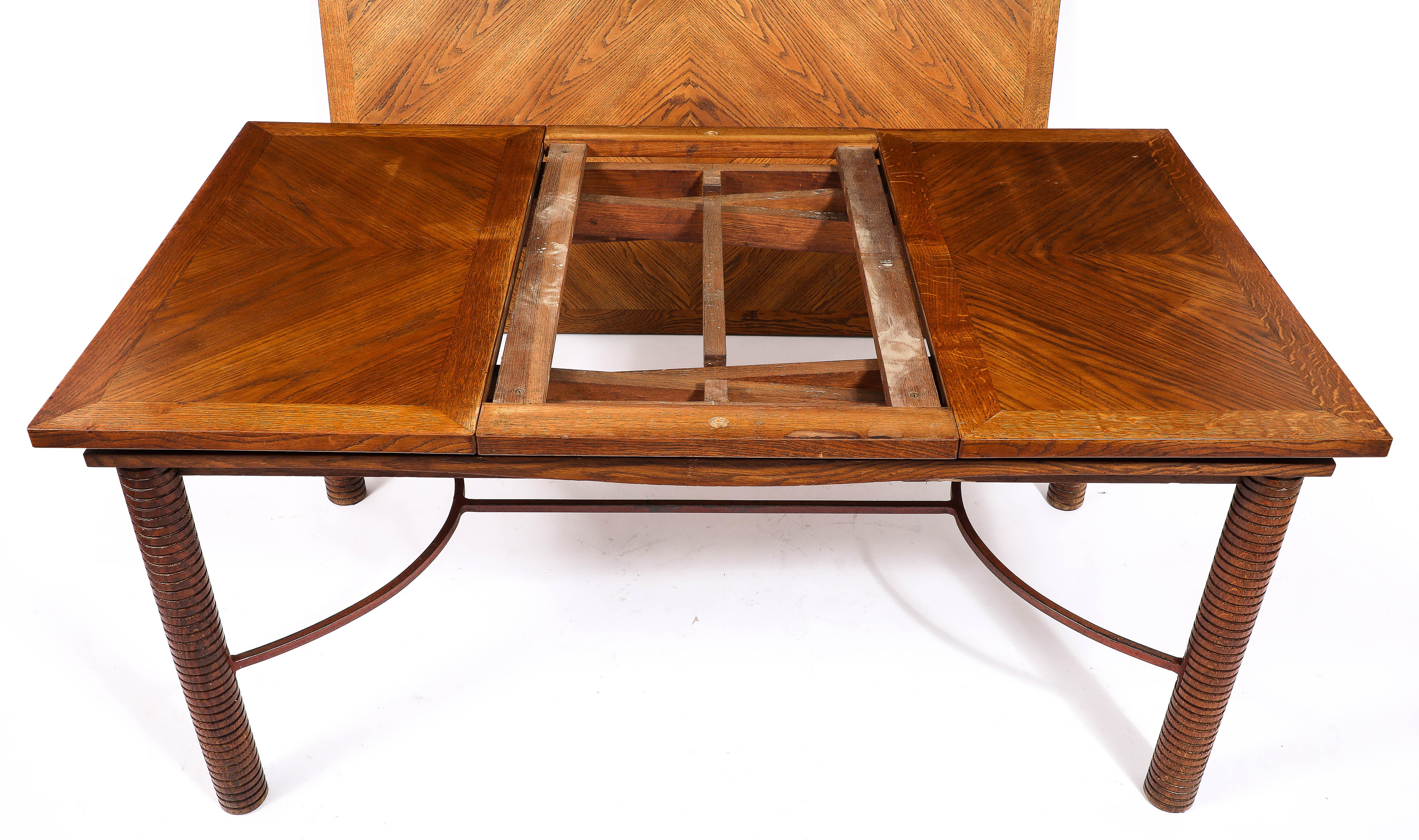 Jacques Adnet Att. Dining Table, France 1940's For Sale 9