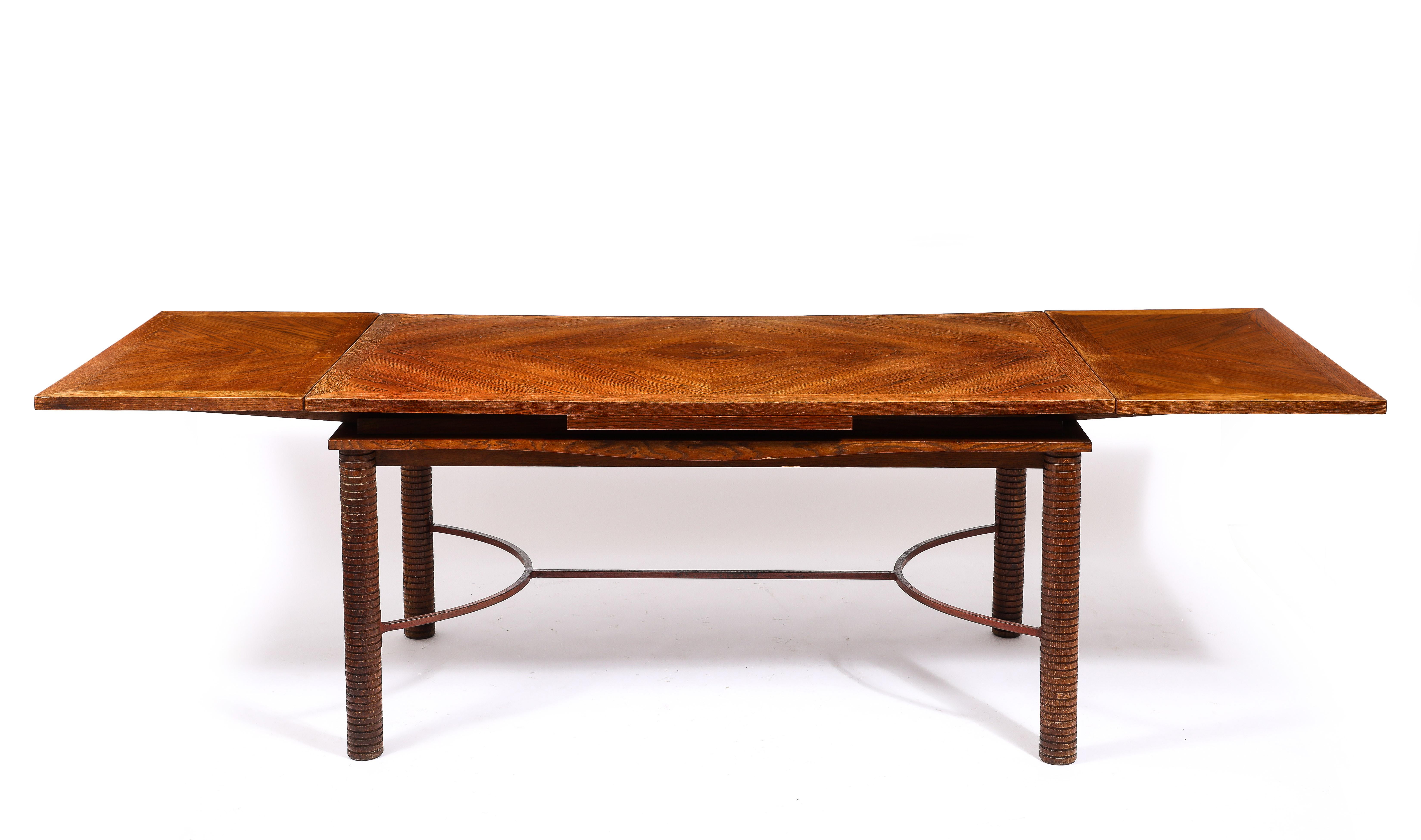 French Jacques Adnet Att. Dining Table, France 1940's For Sale