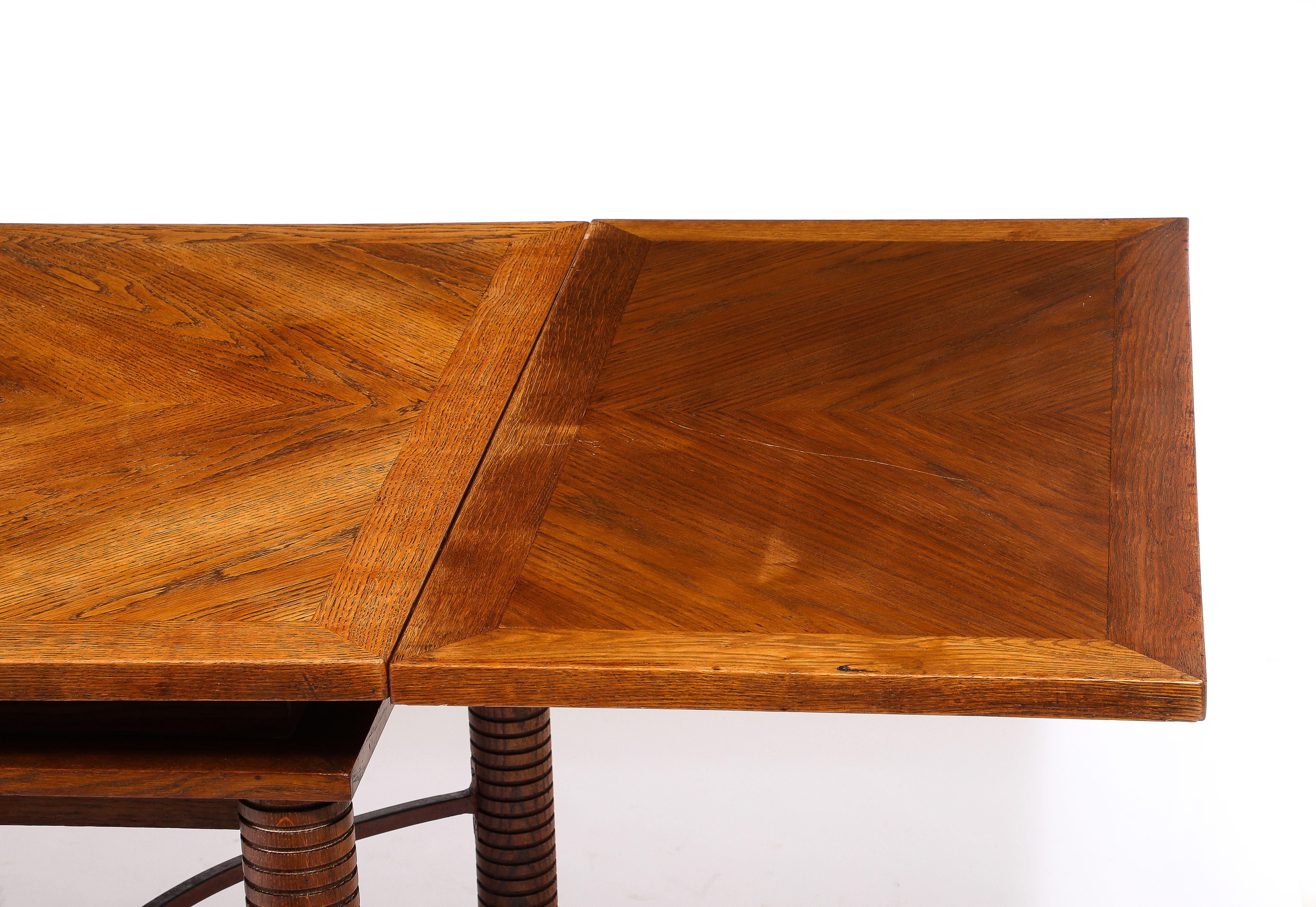 Jacques Adnet Att. Dining Table, France 1940's In Good Condition For Sale In New York, NY