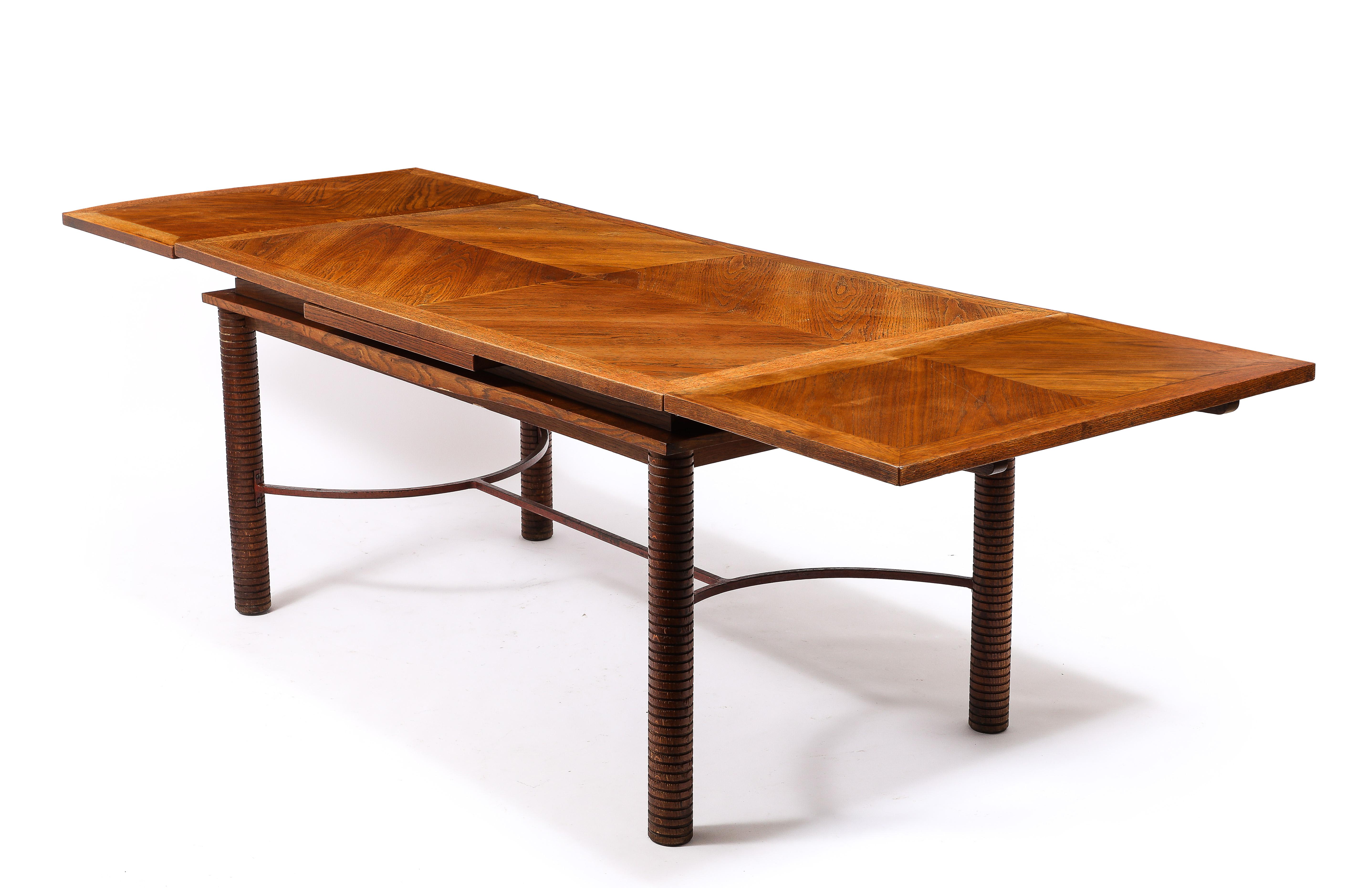 Wrought Iron Jacques Adnet Att. Dining Table, France 1940's For Sale