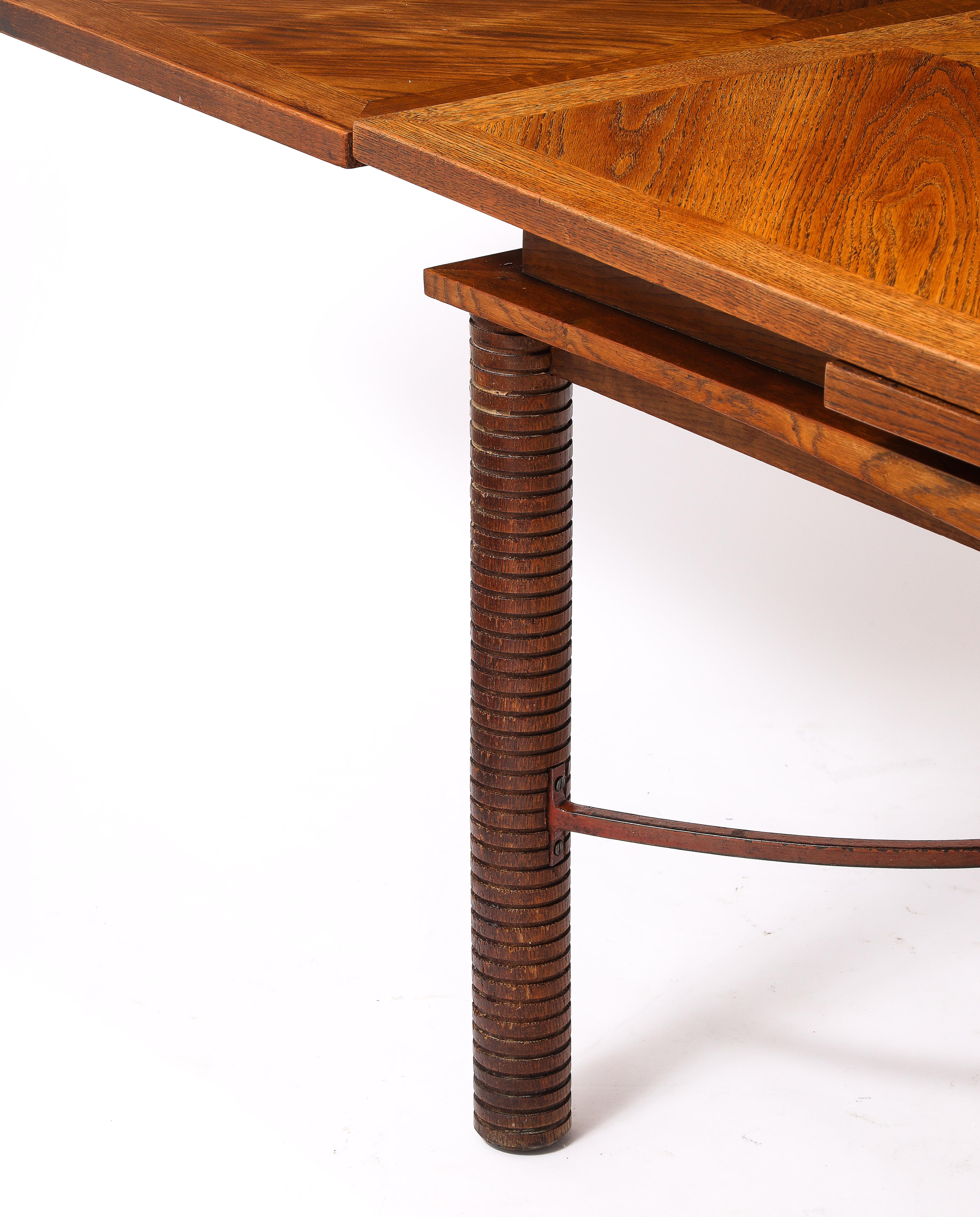Jacques Adnet Att. Dining Table, France 1940's For Sale 2