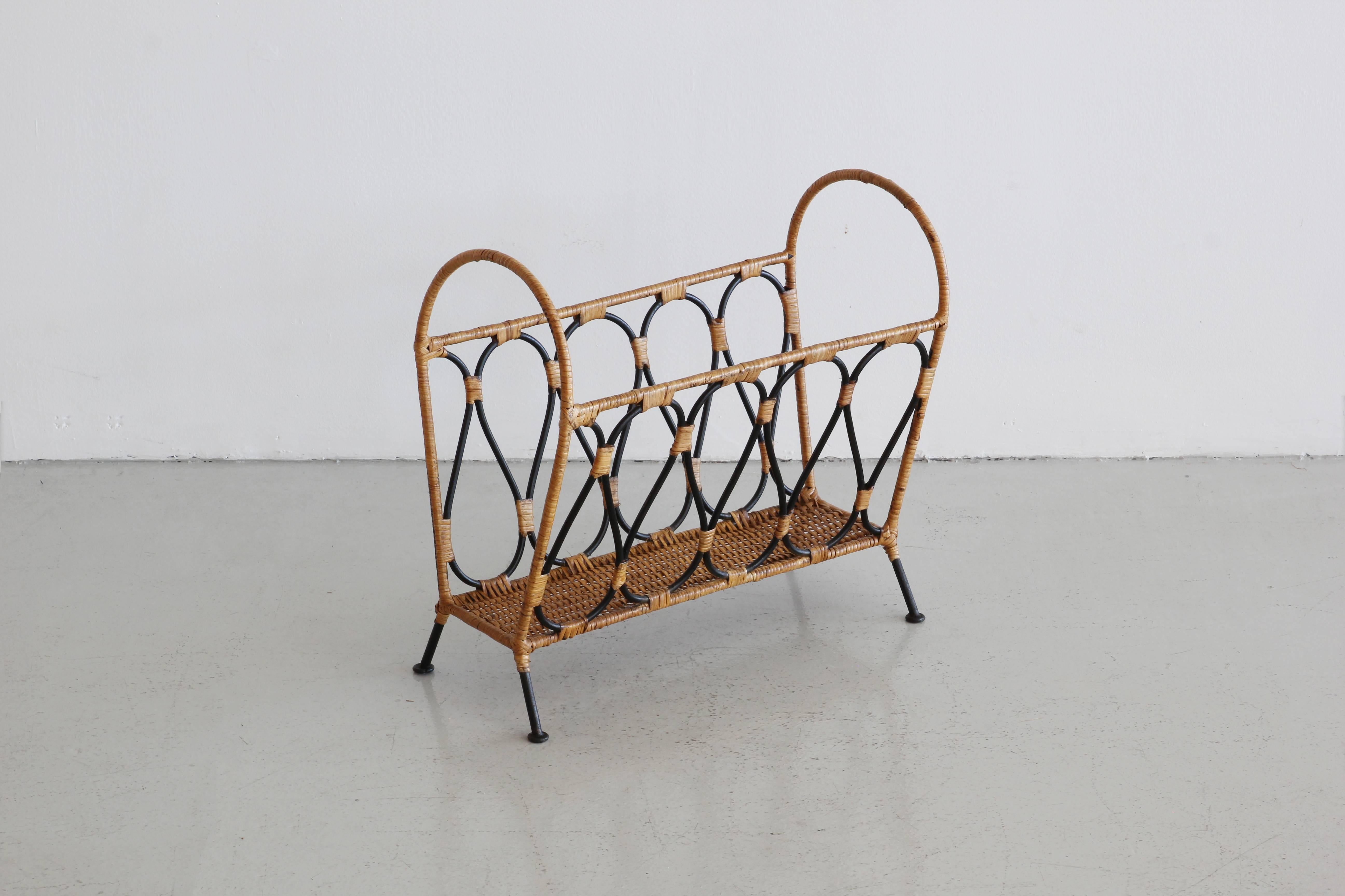Jacques Adnet Attributed Magazine Rack In Good Condition In Beverly Hills, CA