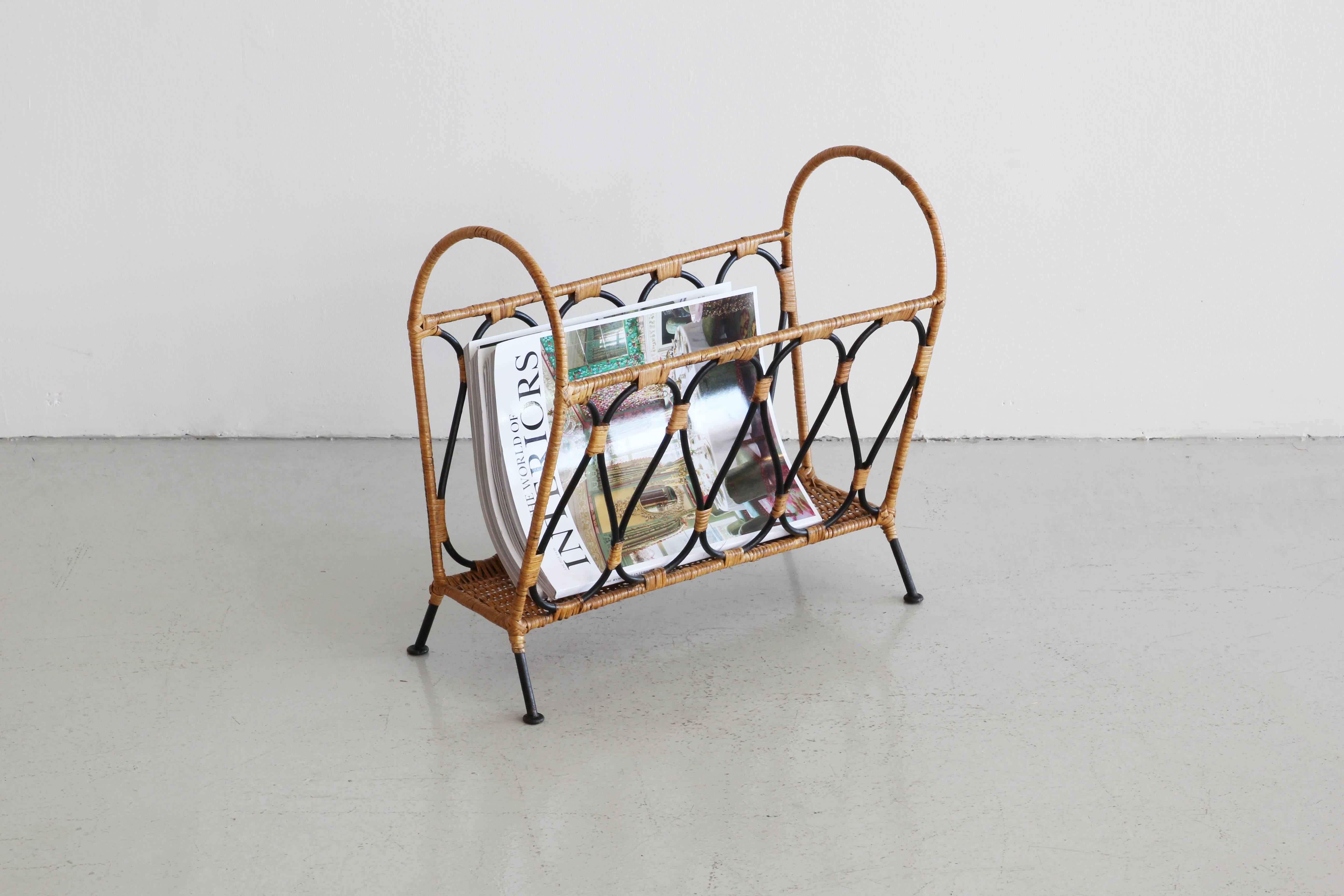 Mid-20th Century Jacques Adnet Attributed Magazine Rack