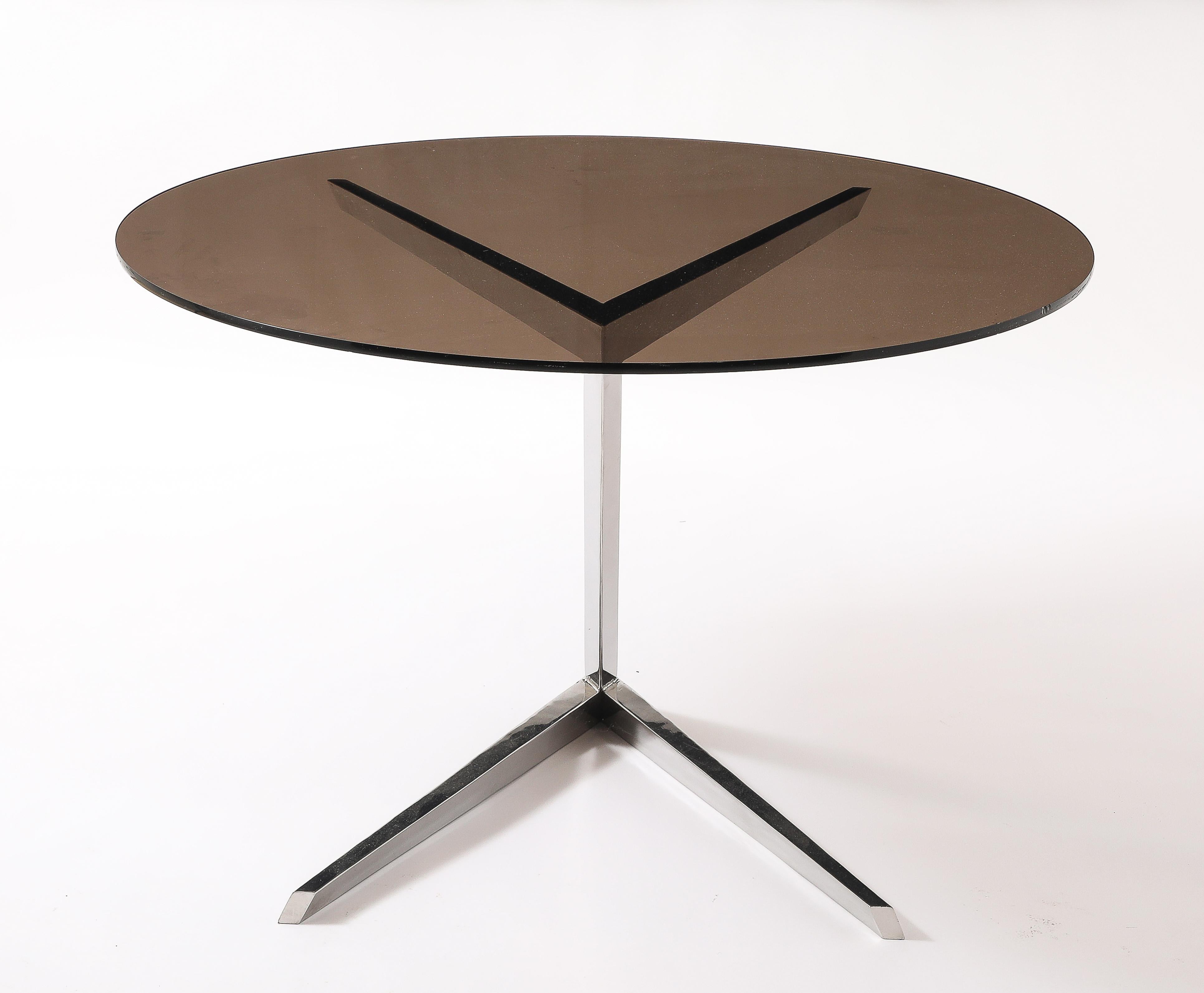 Mesa de pedestal atribuida a Jacques Adnet, Francia Años 70 en venta 4