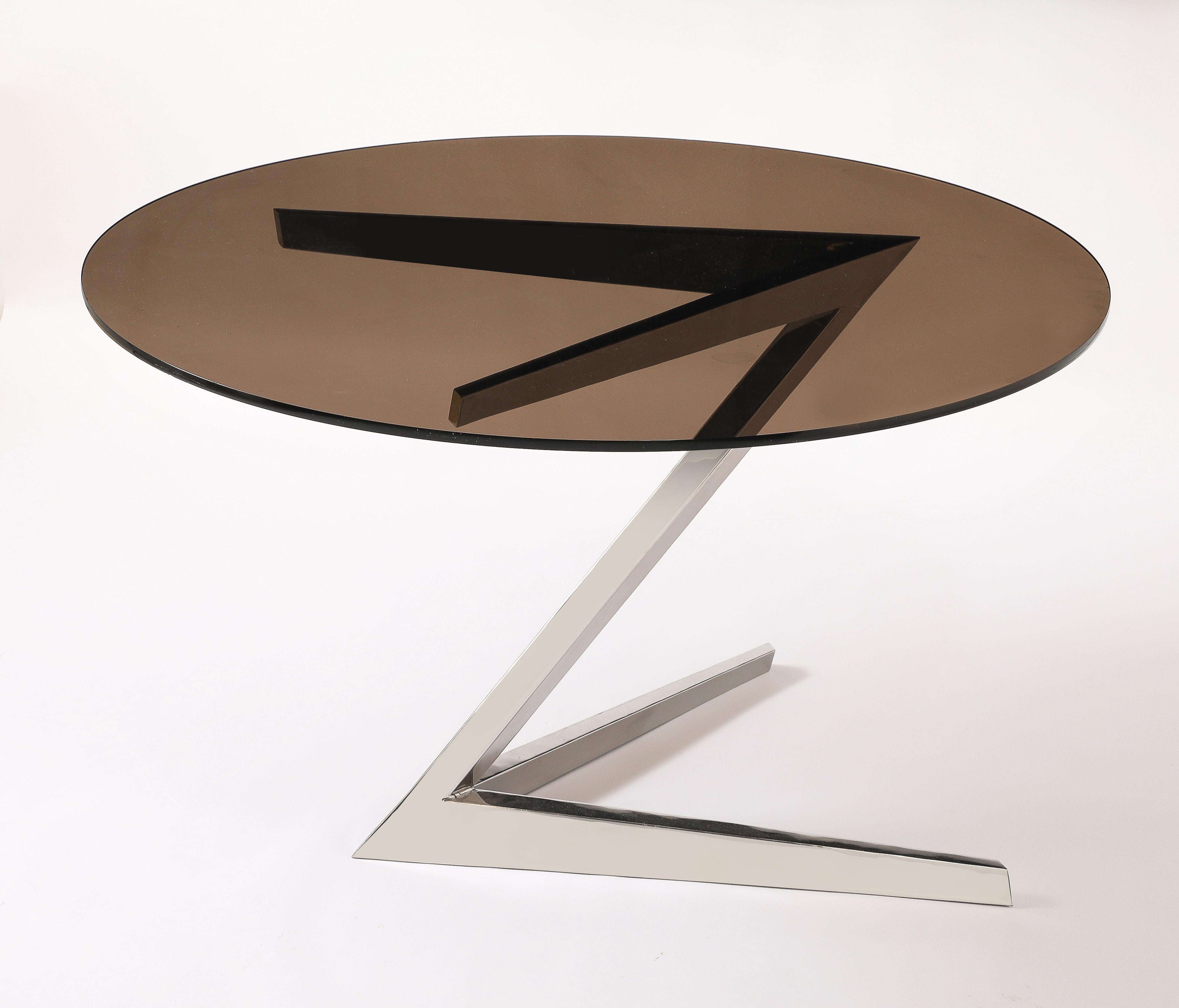 Mesa de pedestal atribuida a Jacques Adnet, Francia Años 70 Moderno de mediados de siglo en venta