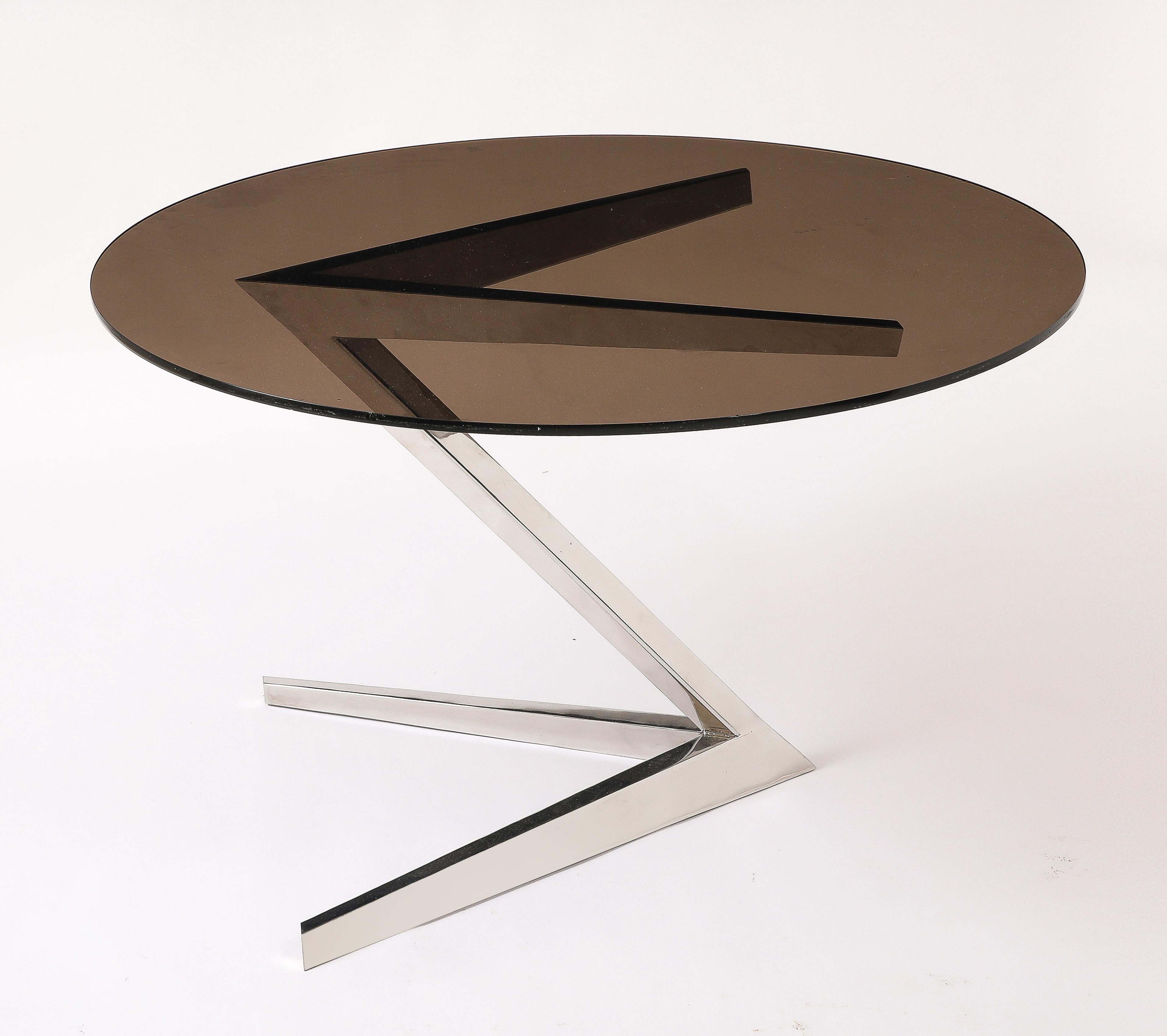 Mesa de pedestal atribuida a Jacques Adnet, Francia Años 70 en venta 1