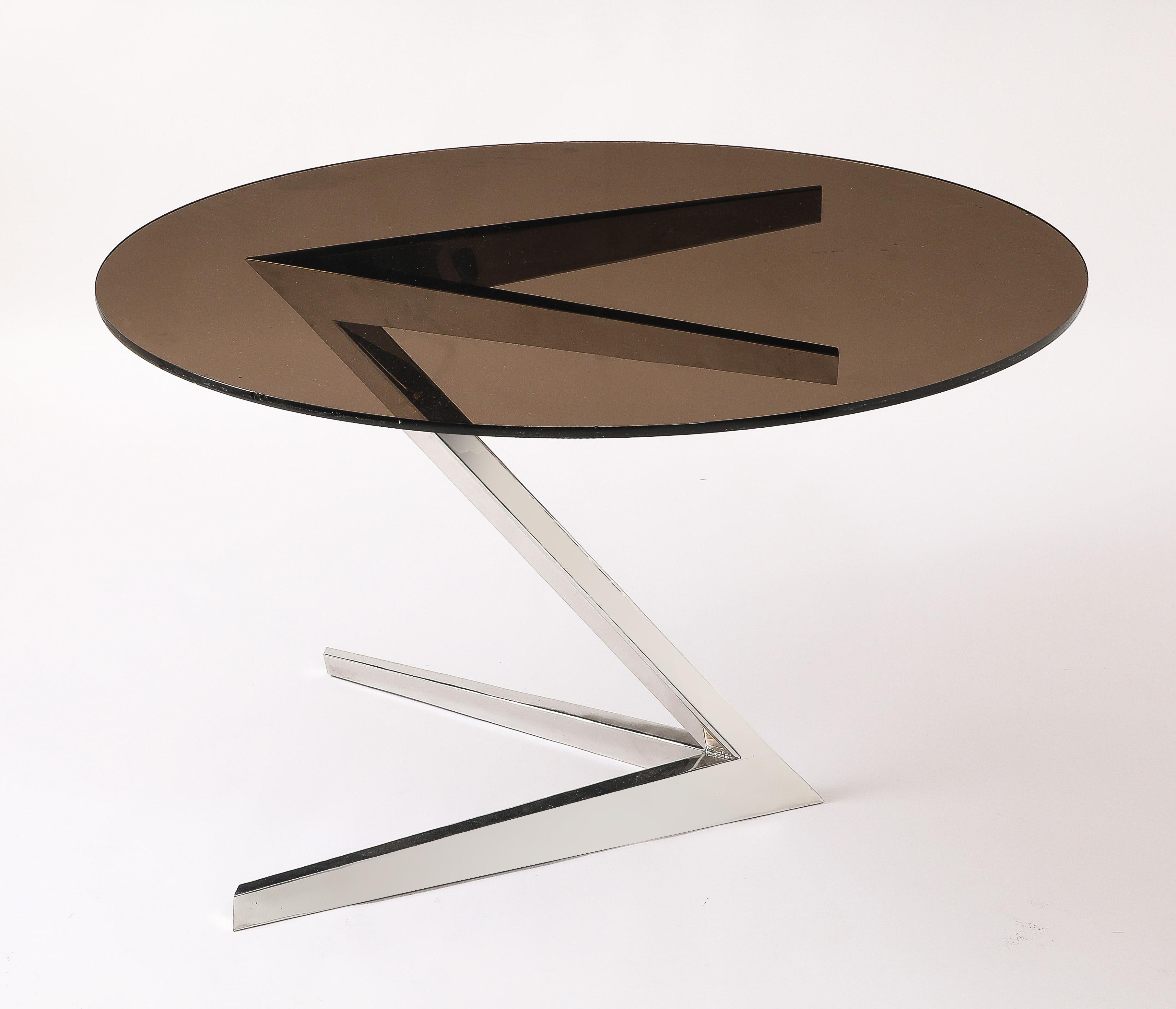 Mesa de pedestal atribuida a Jacques Adnet, Francia Años 70 en venta 2