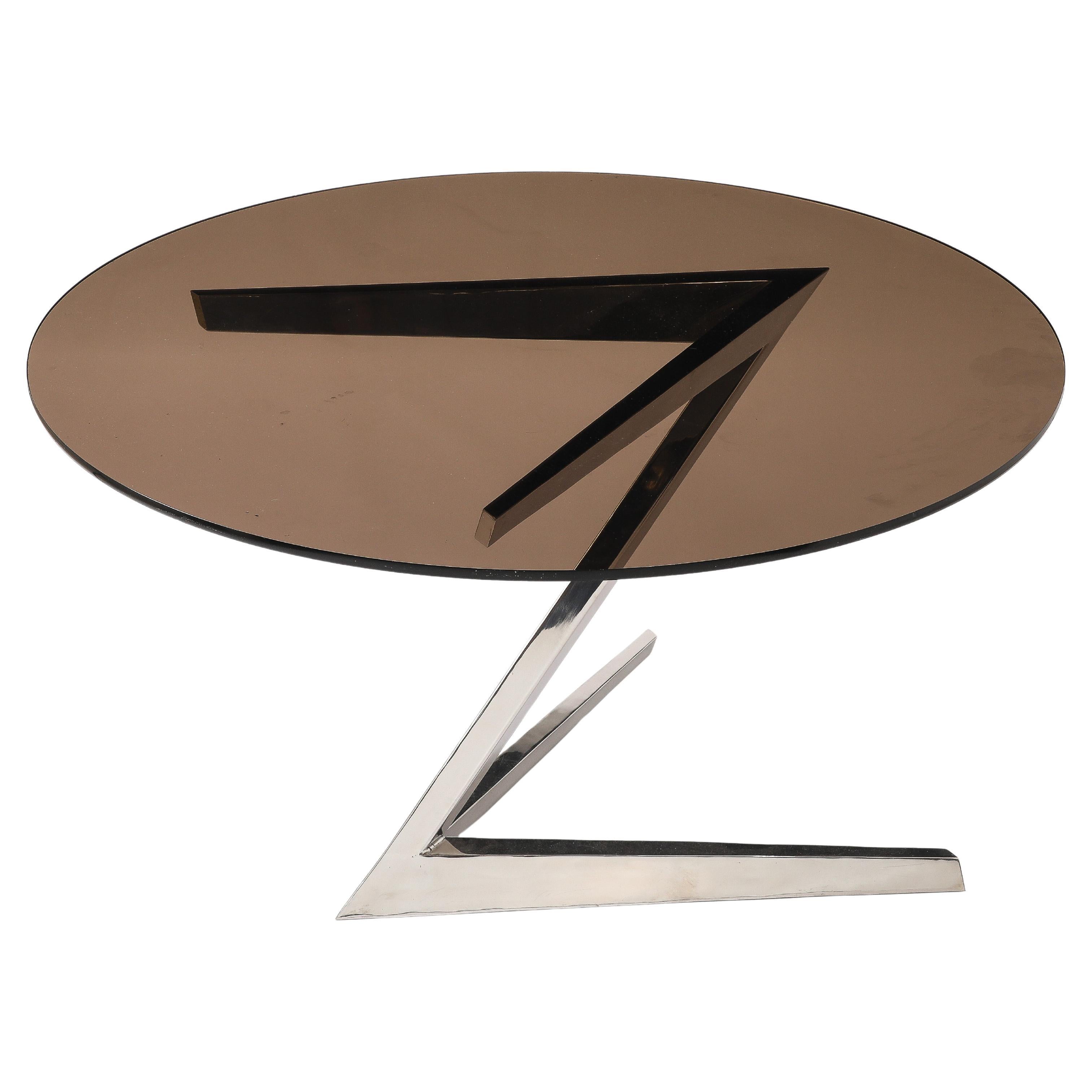 Mesa de pedestal atribuida a Jacques Adnet, Francia Años 70 en venta