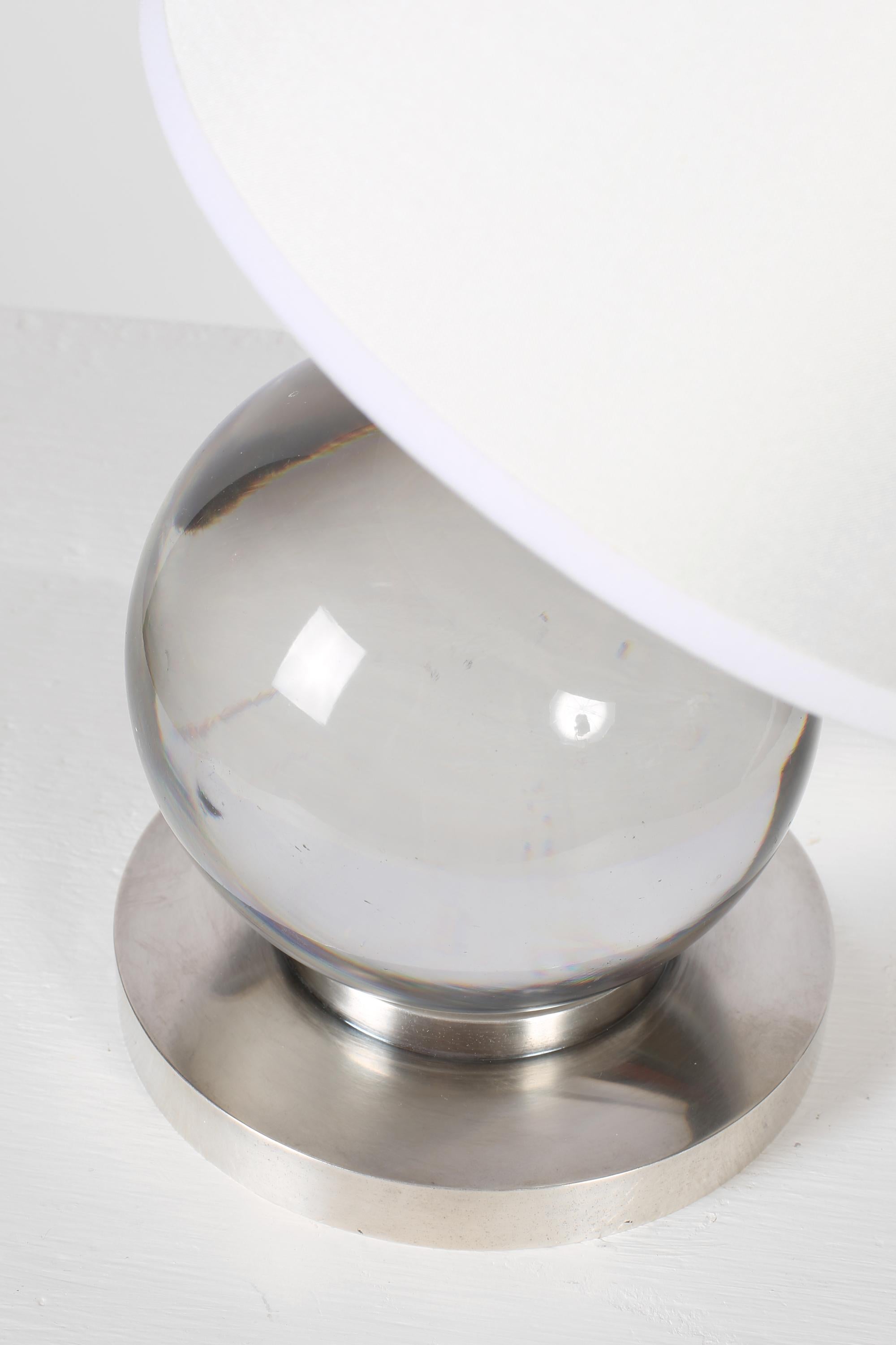 Jacques Adnet Baccarat Kristall Modell 7706 Boule Lampe im Angebot 7