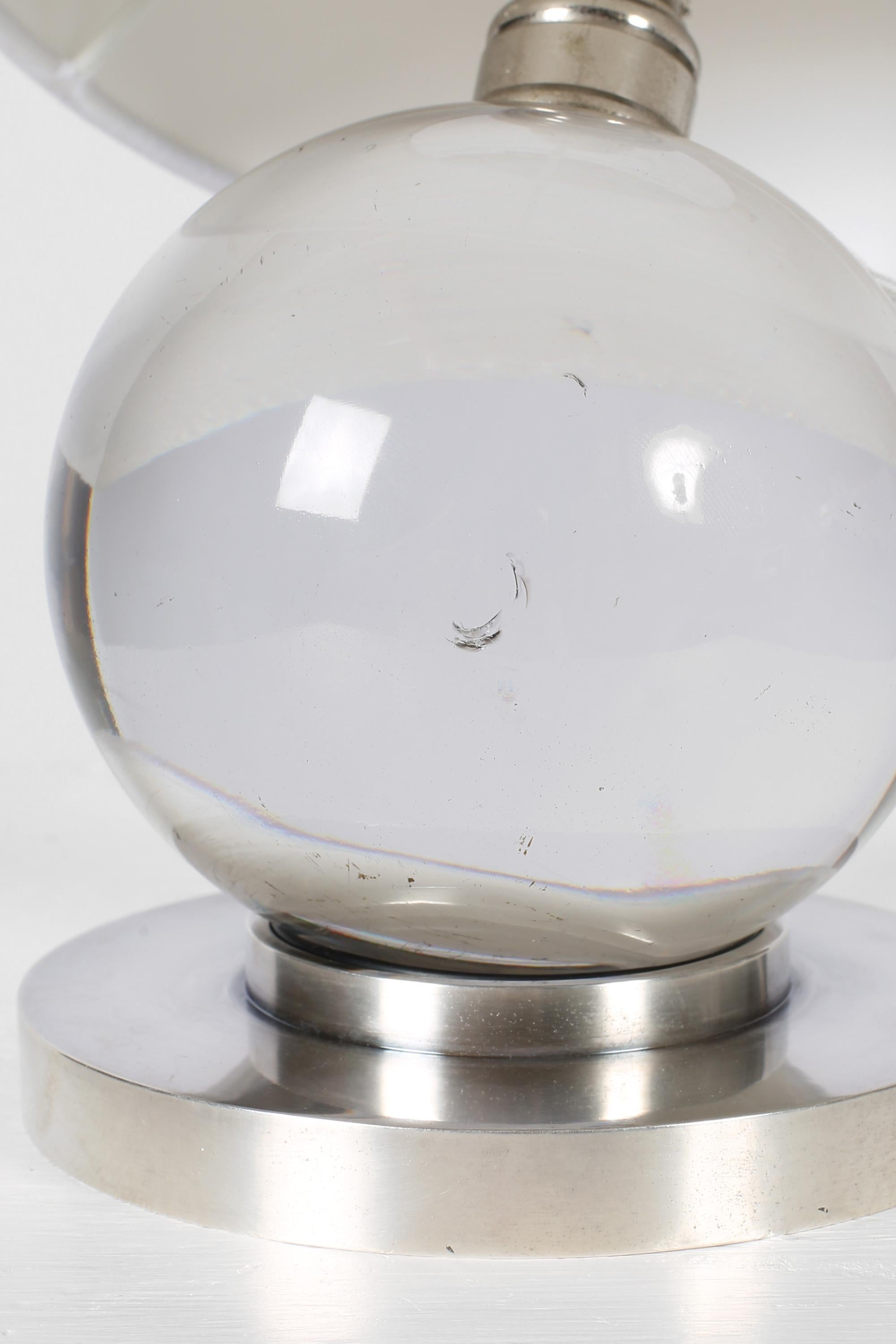 Jacques Adnet Baccarat Kristall Modell 7706 Boule Lampe im Zustand „Gut“ im Angebot in London, GB