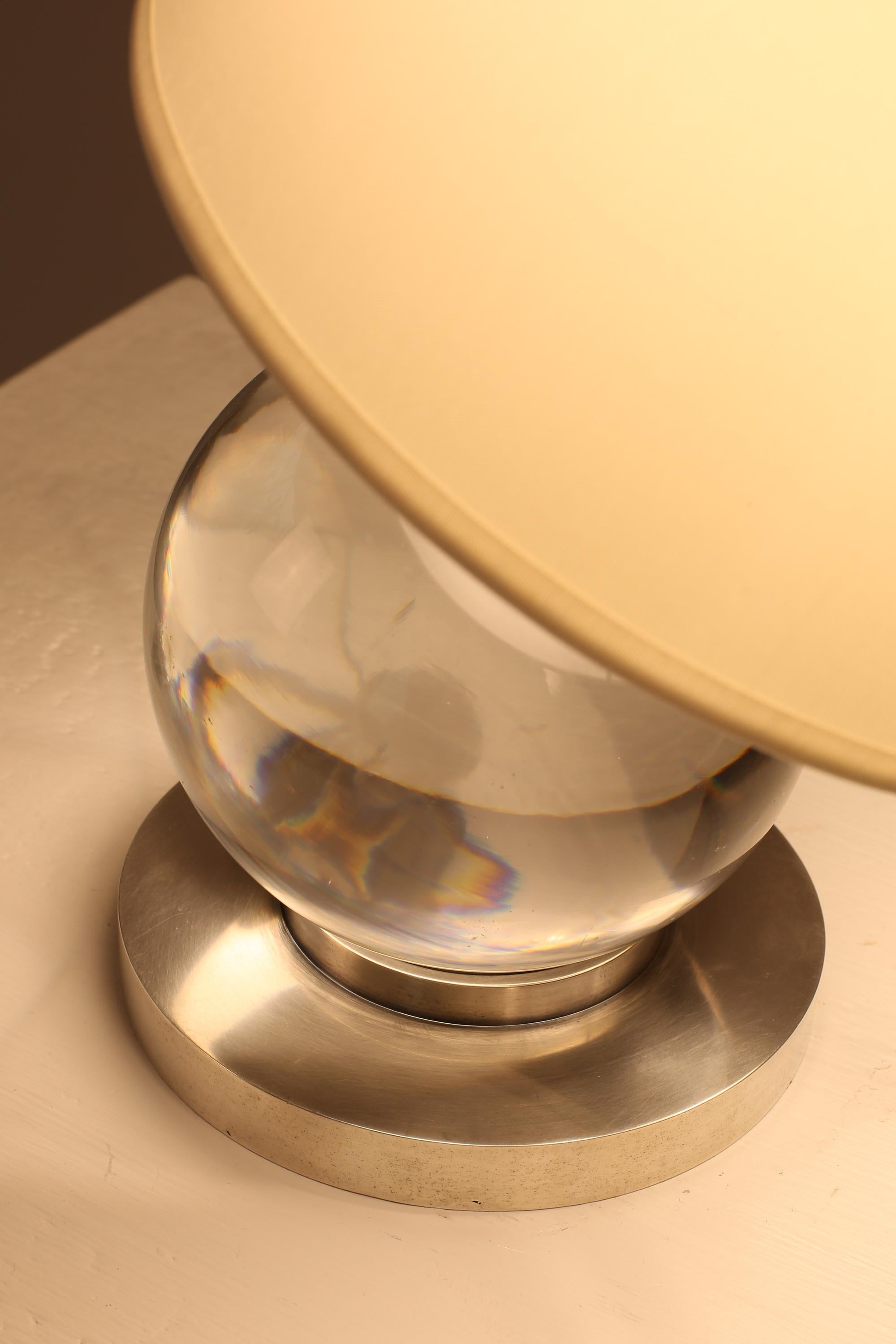 Jacques Adnet Baccarat Kristall Modell 7706 Boule Lampe im Angebot 2