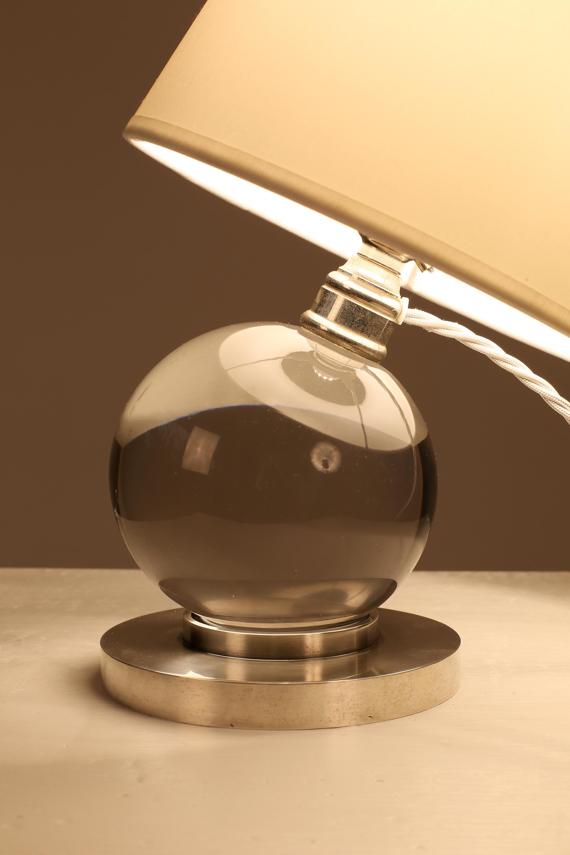 Jacques Adnet Baccarat Kristall Modell 7706 Boule Lampe im Angebot 3