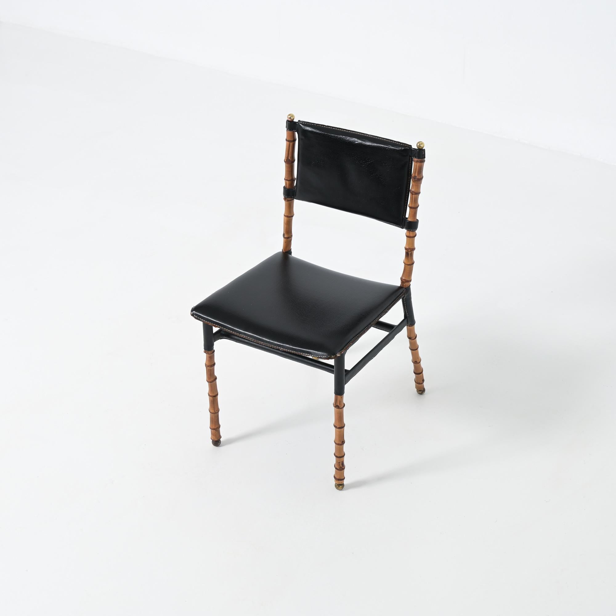 Mid-Century Modern Jacques Adnet bamboo chair