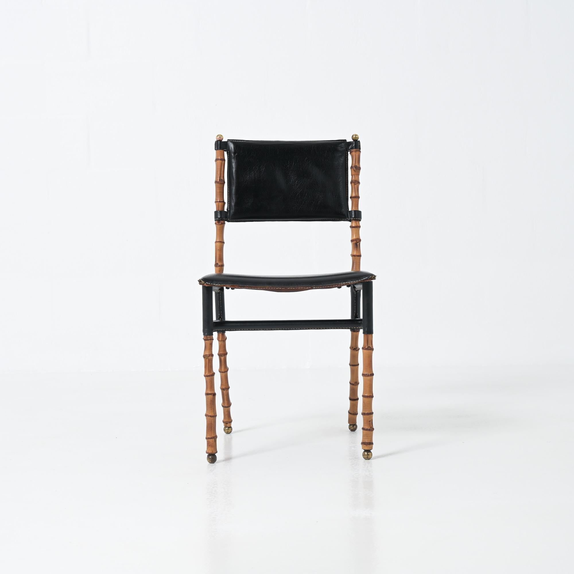French Jacques Adnet bamboo chair
