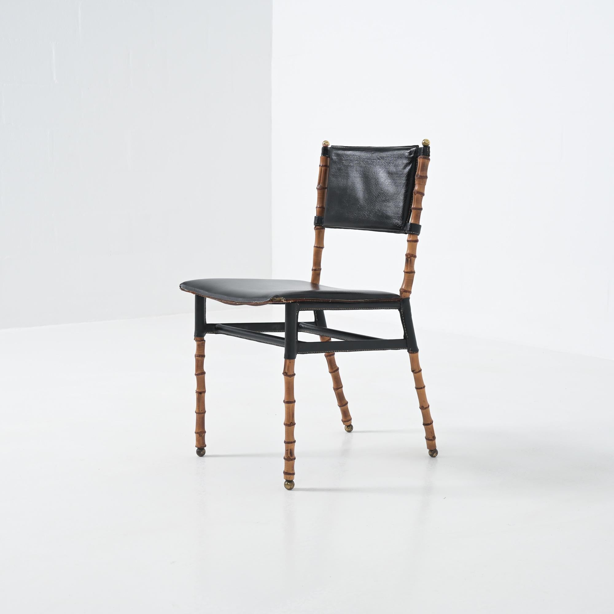 Mid-20th Century Jacques Adnet bamboo chair