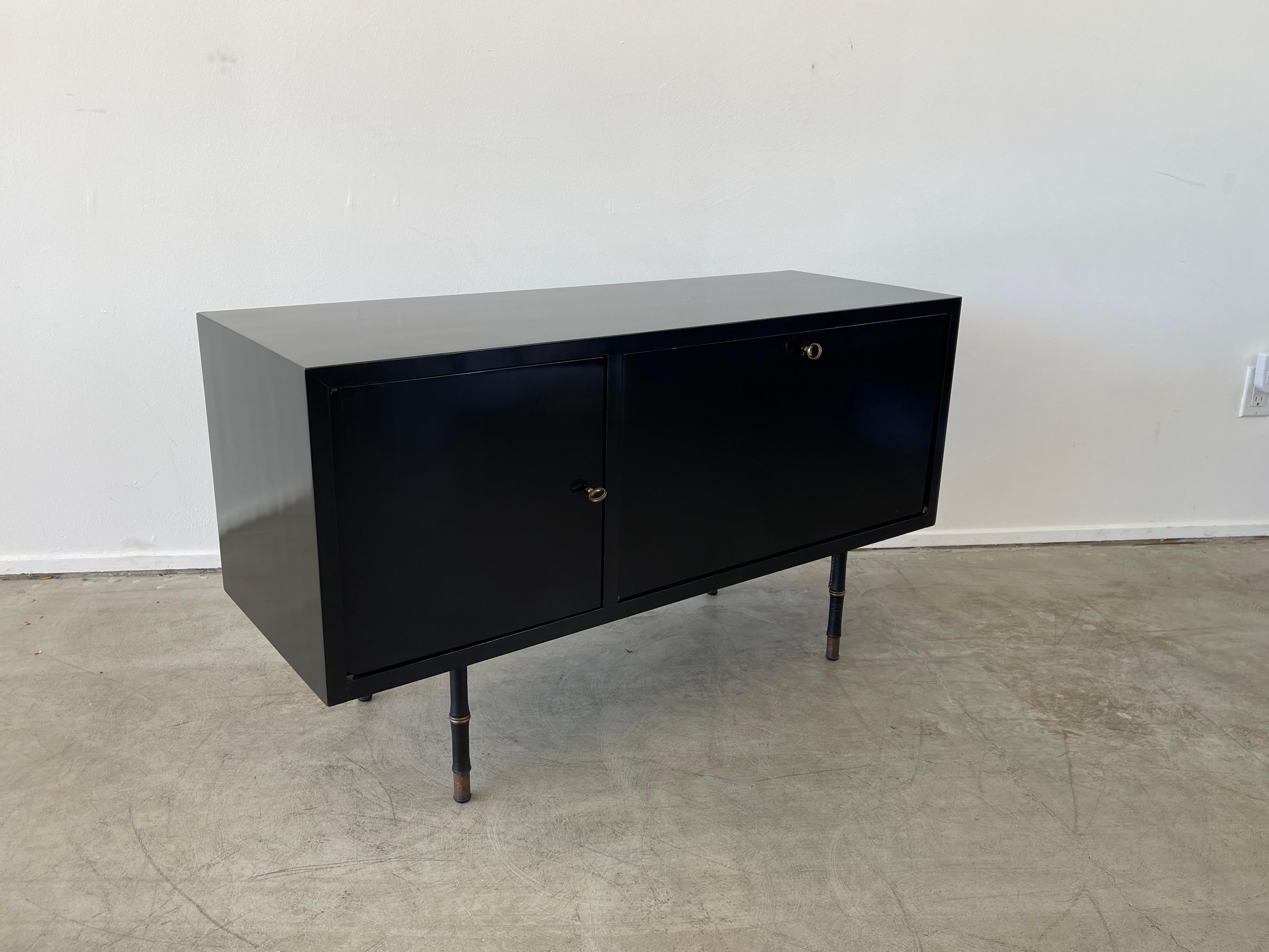 Leather Jacques Adnet Bar Cabinet