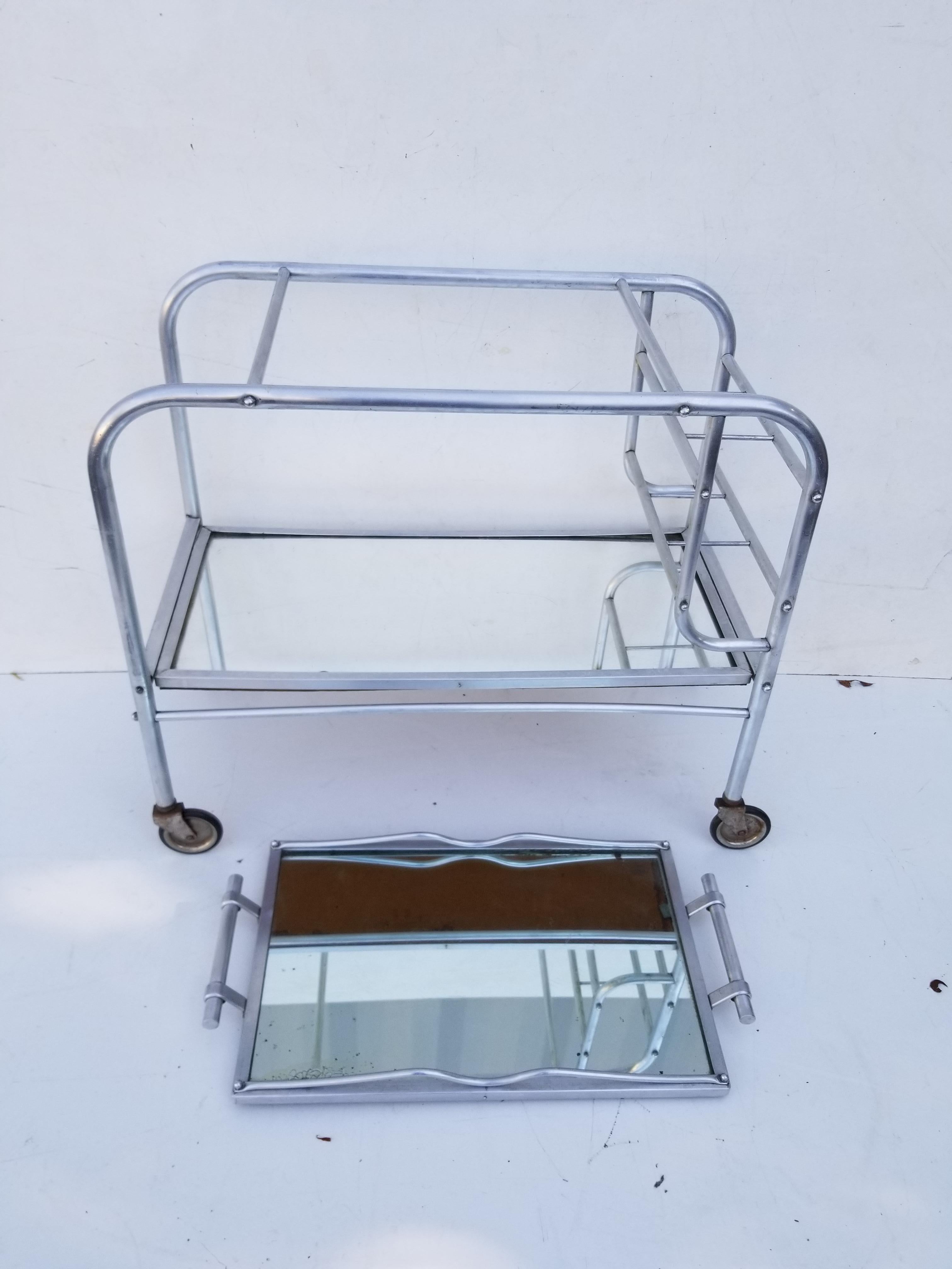 Jacques Adnet Bar Cart For Sale 3