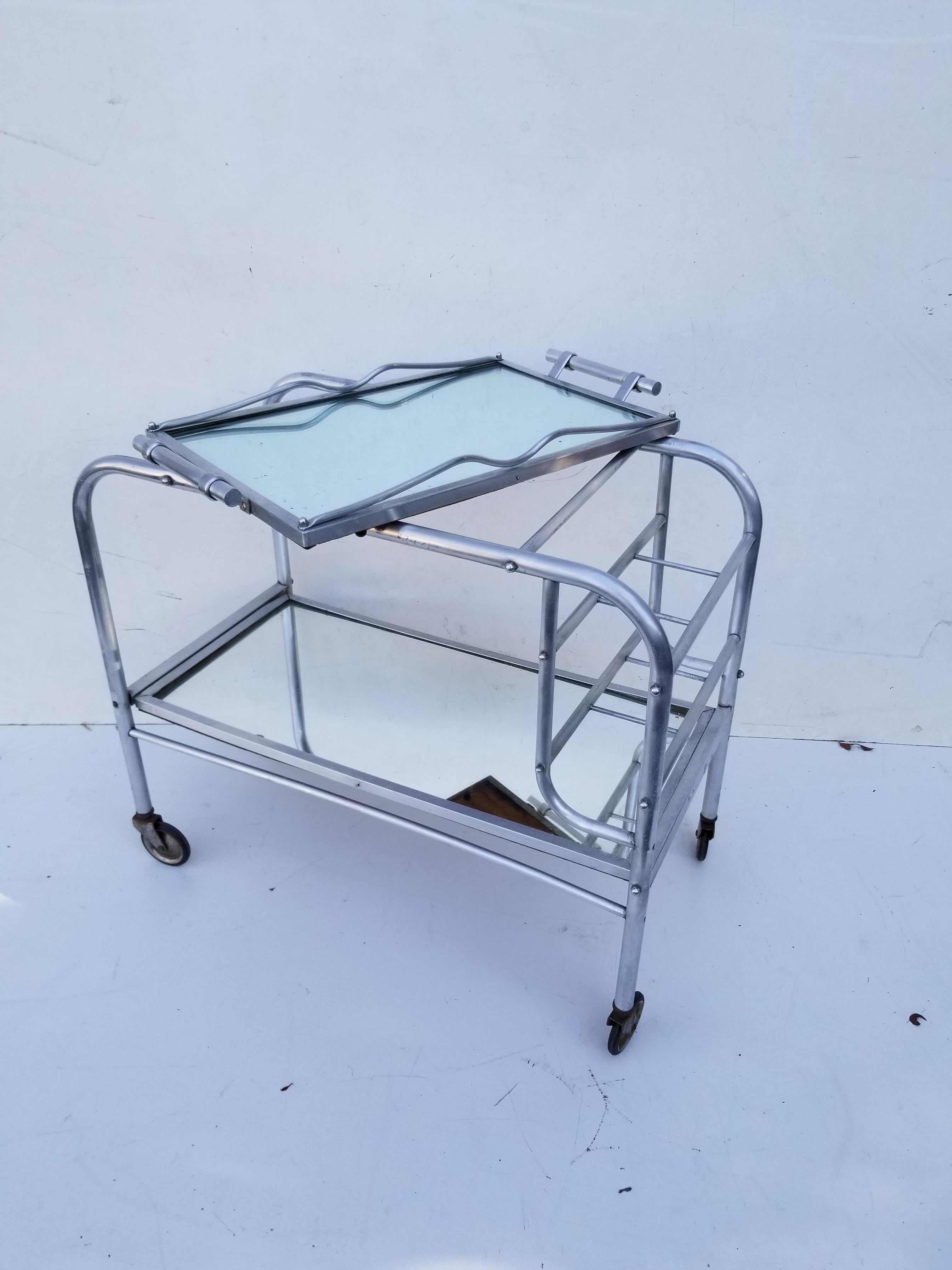 Jacques Adnet Bar Cart For Sale 1