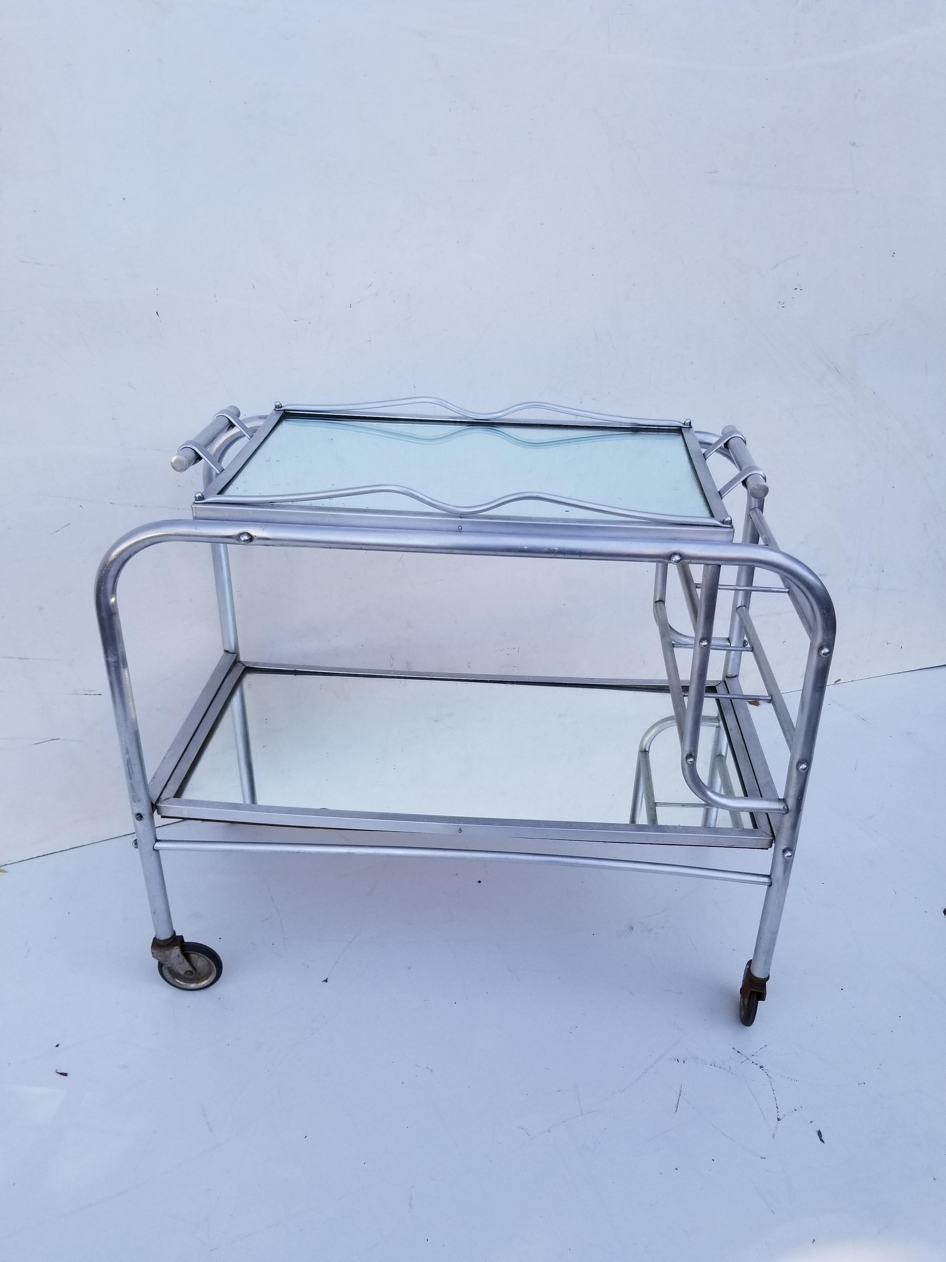 Jacques Adnet Bar Cart For Sale 2