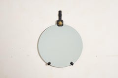 Jacques Adnet Black Leather Mirror