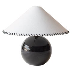 Jacques Adnet, Black Sphere Table Lamp, C. 1940