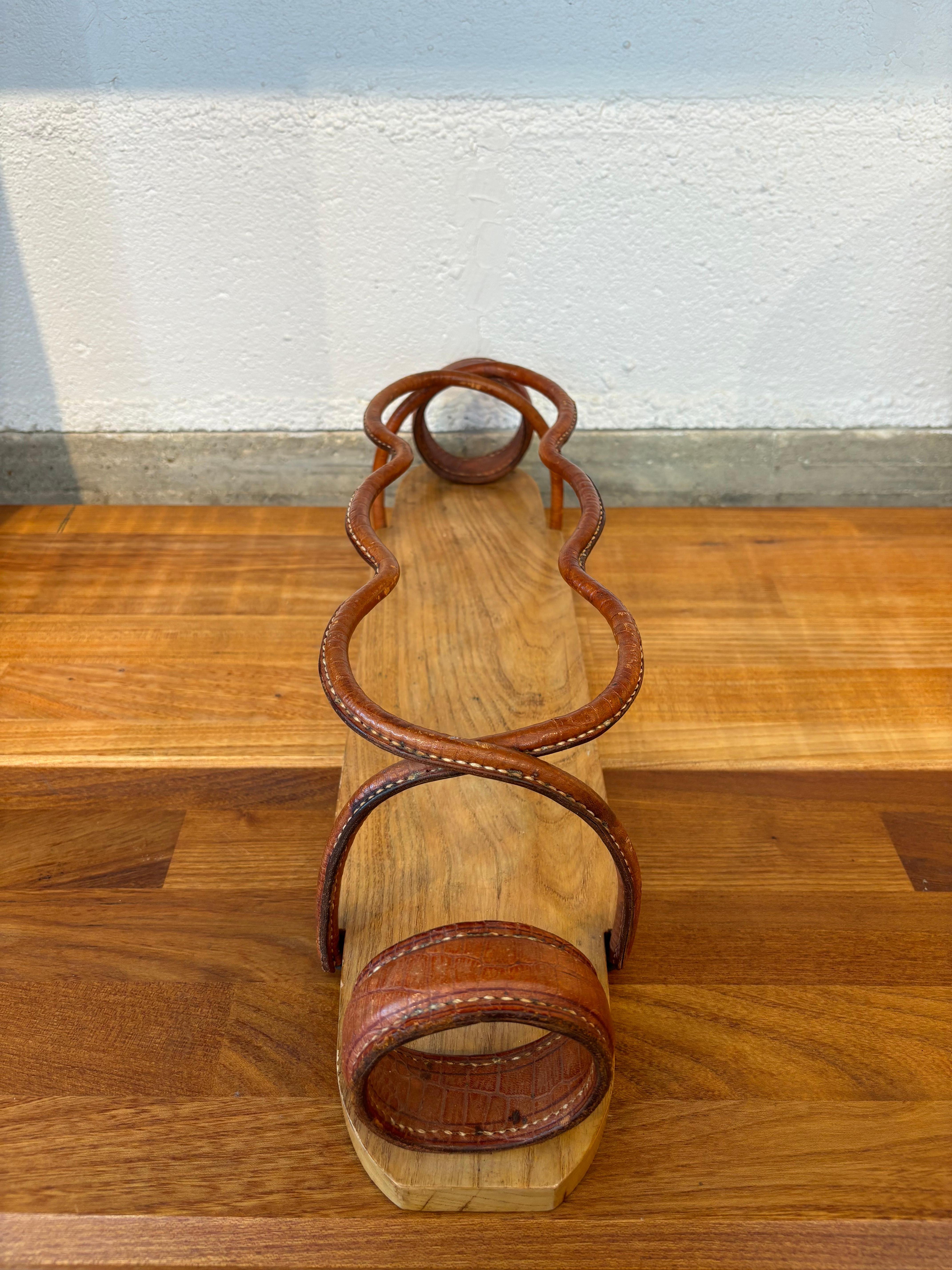 French Jacques Adnet bottle holder For Sale