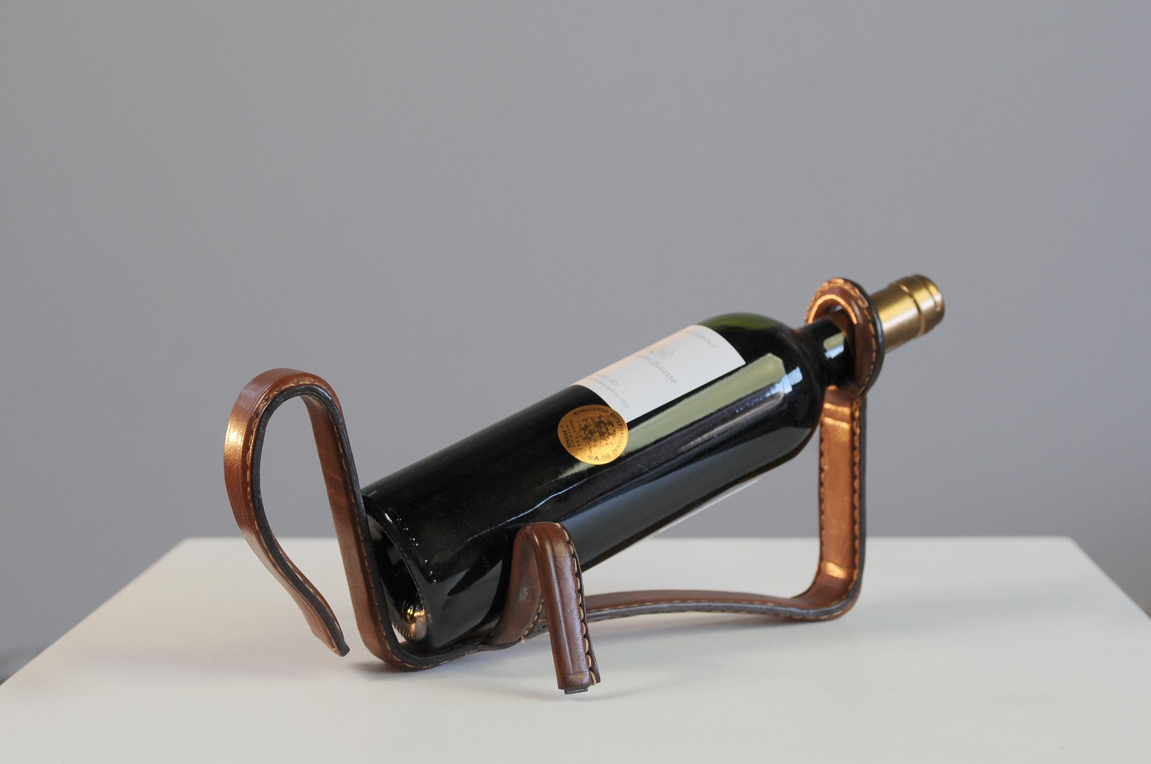 Mid-Century Modern Jacques Adnet, Bottle holder, France 1950