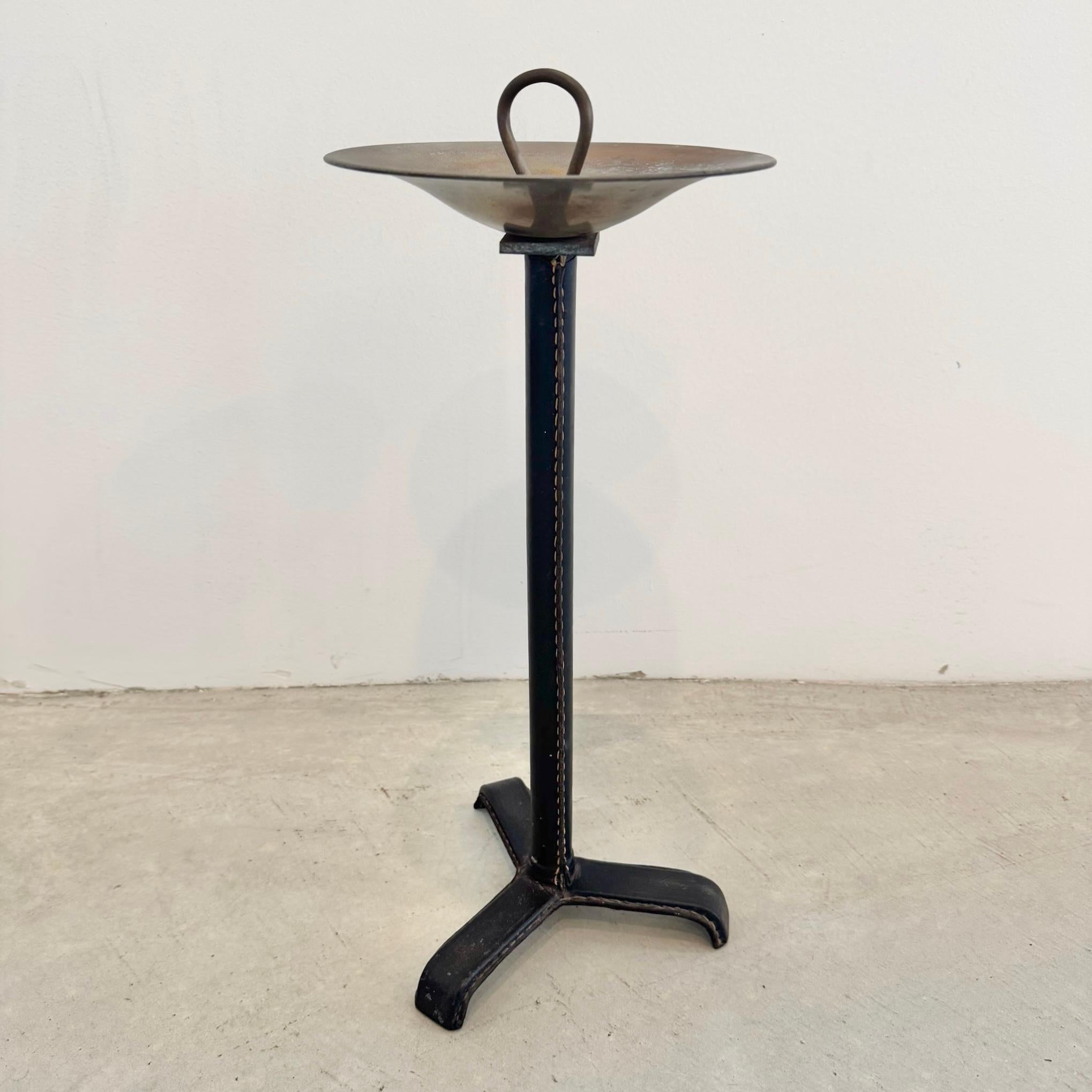 Mid-20th Century Jacques Adnet Brass and Leather Ashtray/Catchall, 1950s France