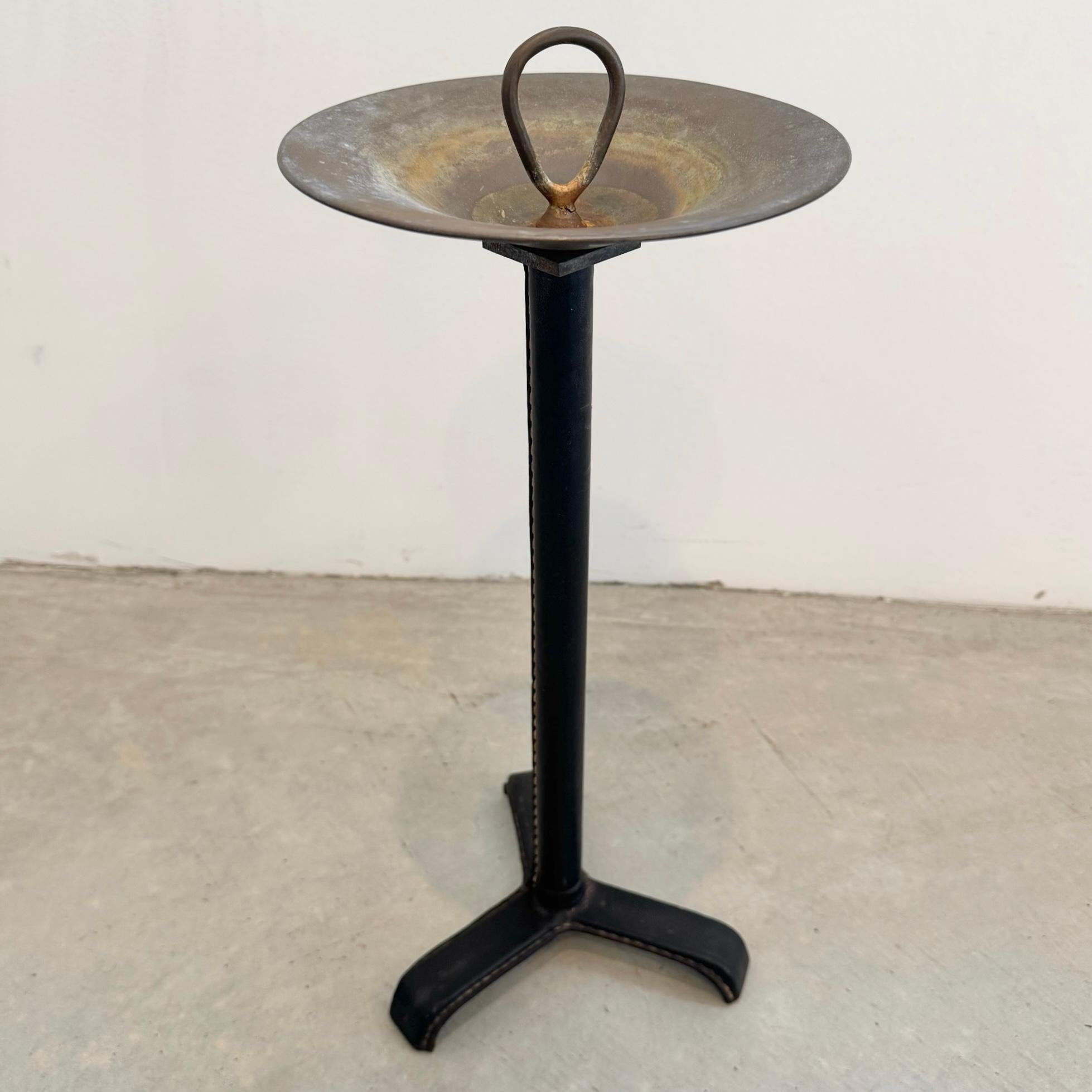 Jacques Adnet Brass and Leather Ashtray/Catchall, 1950s France 1