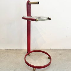 Jacques Adnet Brass and Leather Side Table / Catchall, 1950s France