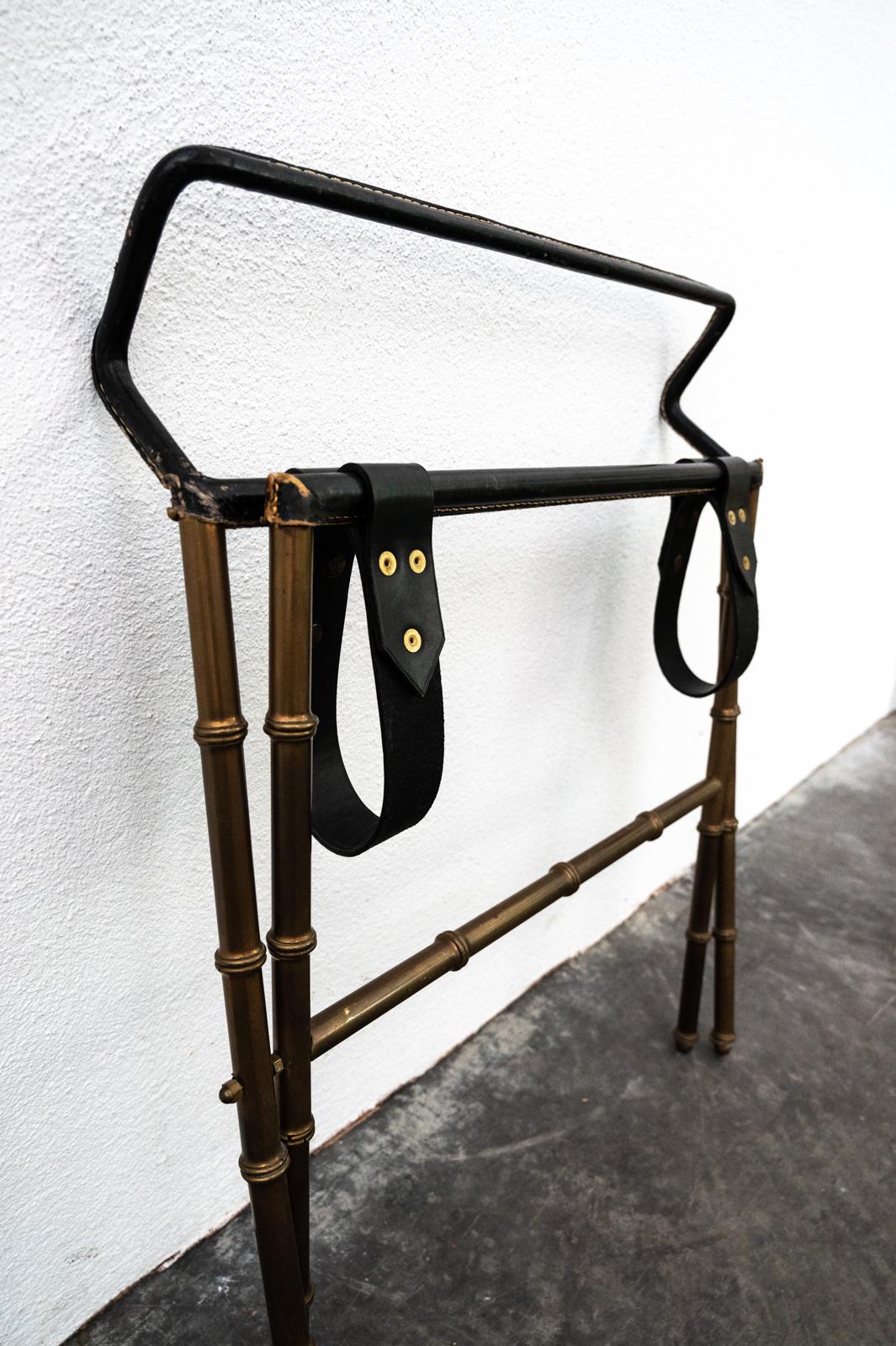 Jacques Adnet Brass Faux Bamboo Luggage Rack from the Majestic Hotel in Cannes 3