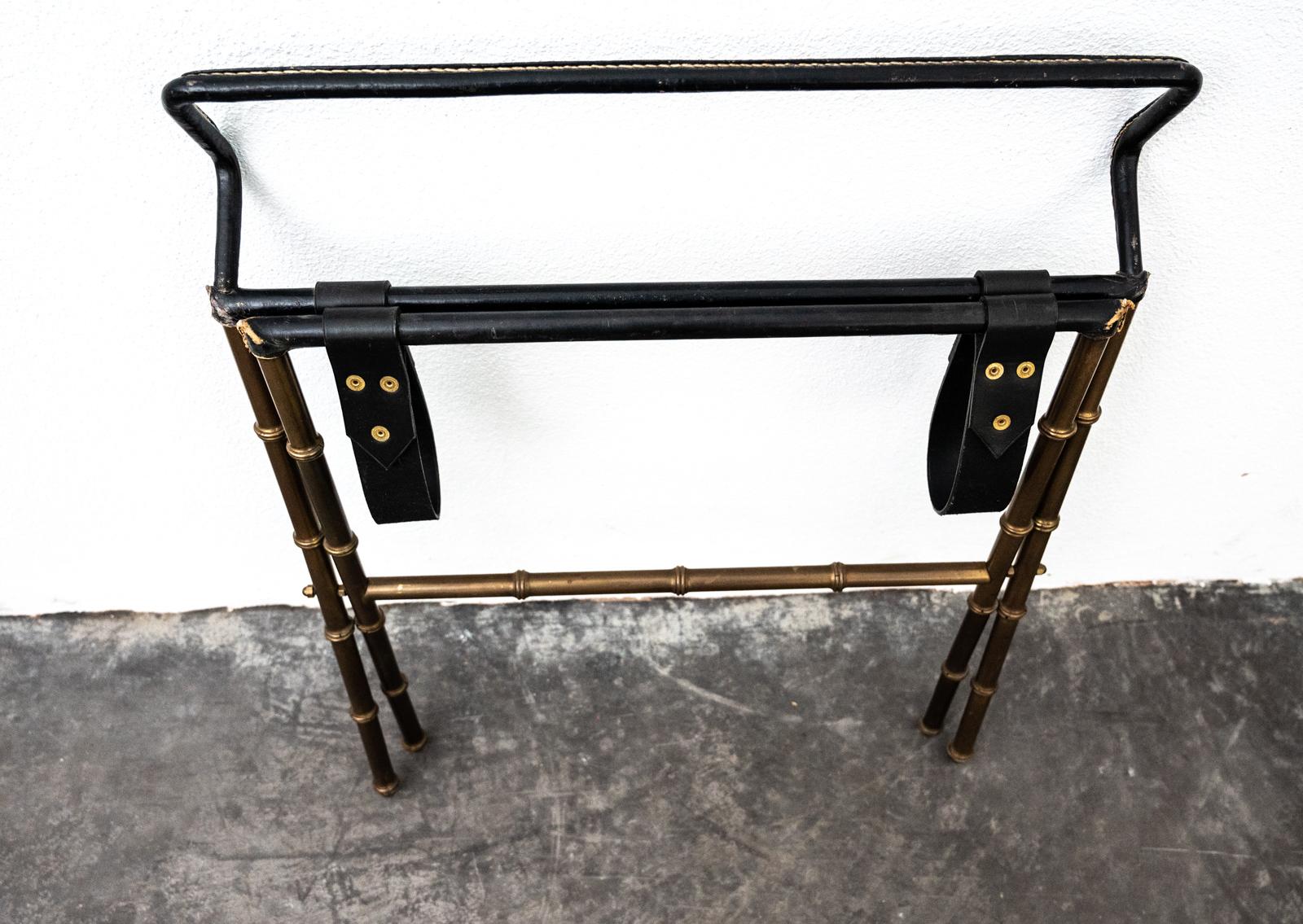 Jacques Adnet Brass Faux Bamboo Luggage Rack from the Majestic Hotel in Cannes 4